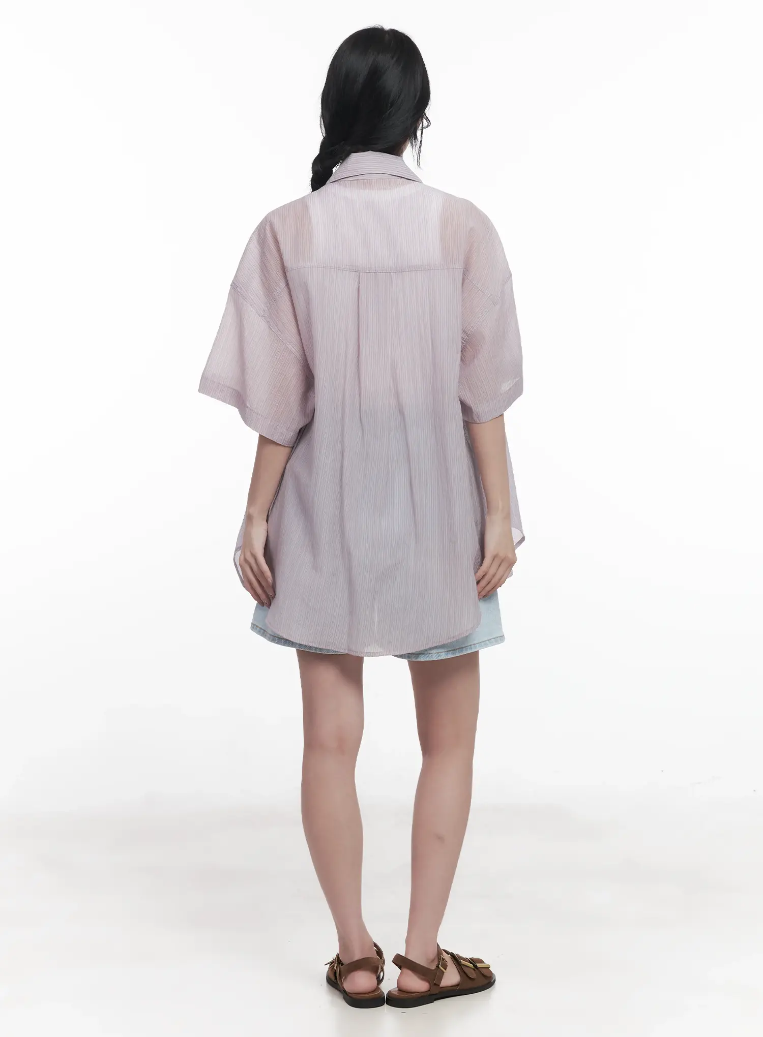 Light Wash Wide-Fit Jorts CU523 - Image 10