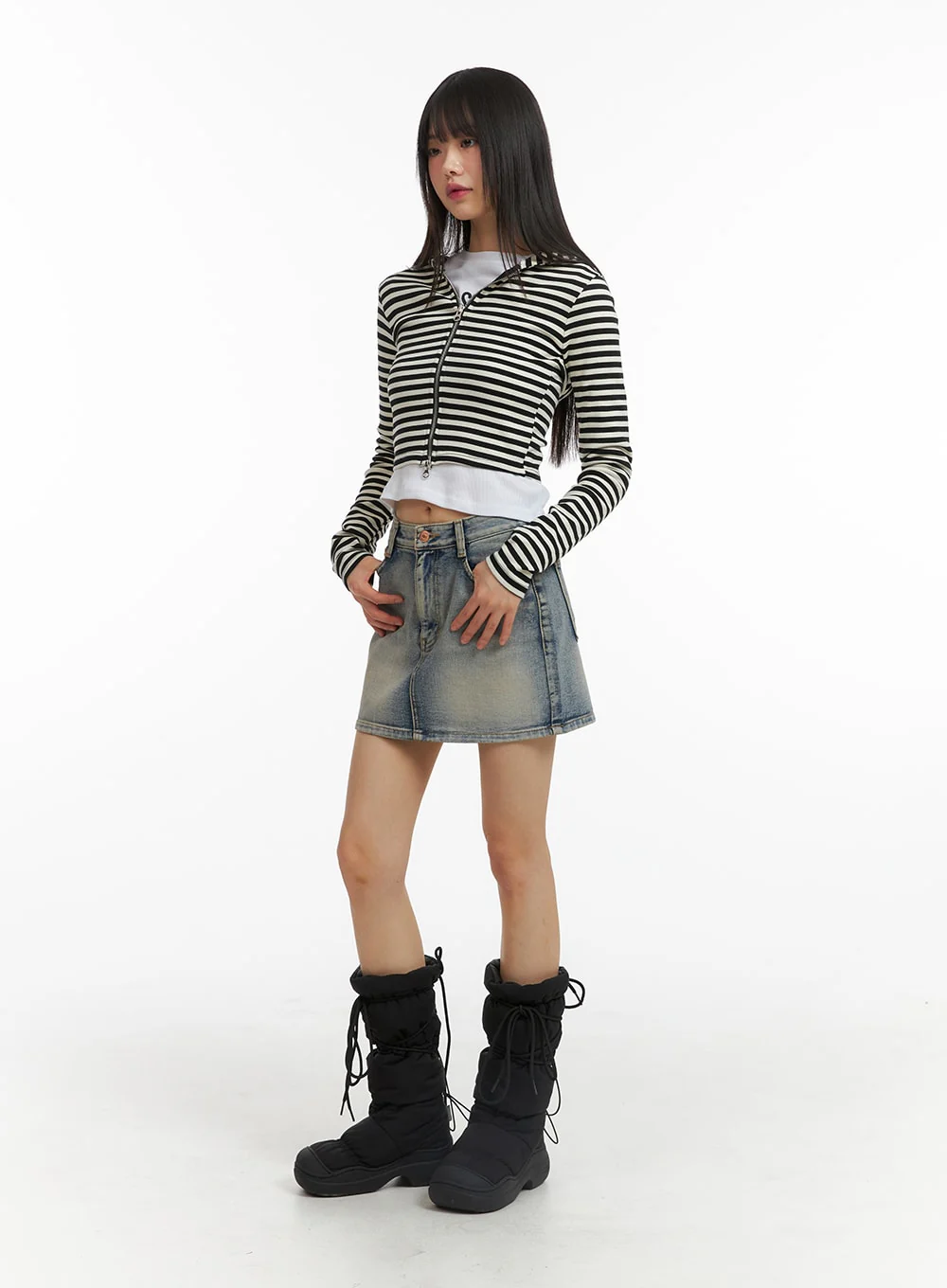 Light Washed Denim Mini Skirt CJ412 - Image 5