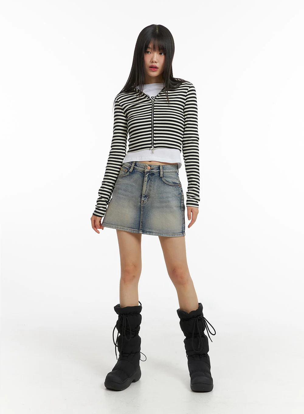 Light Washed Denim Mini Skirt CJ412 - Image 6