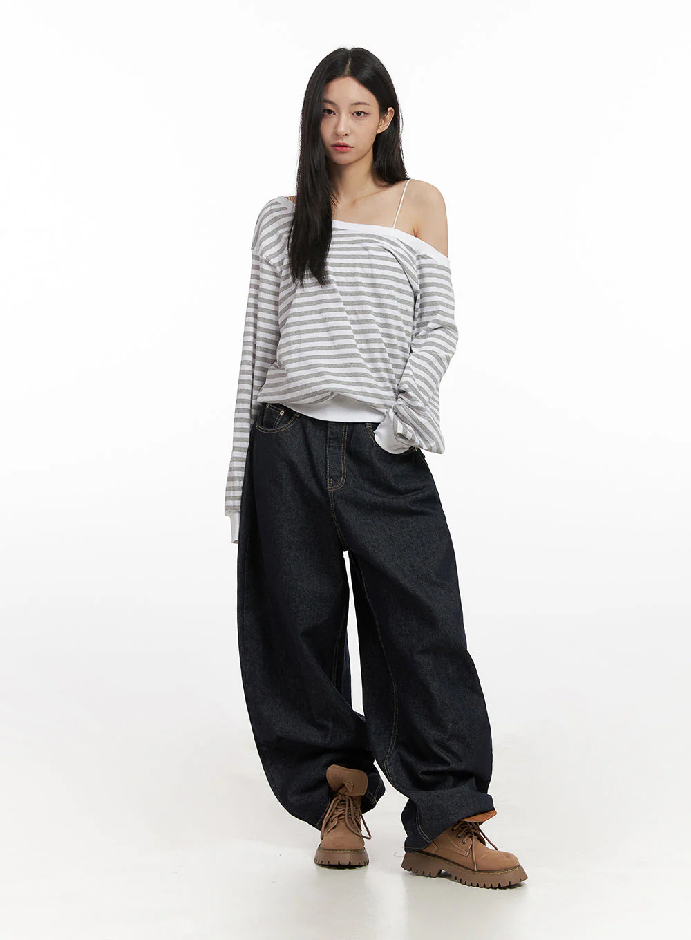 Lily Stitched Wide-Leg Jeans CN426 - Image 3