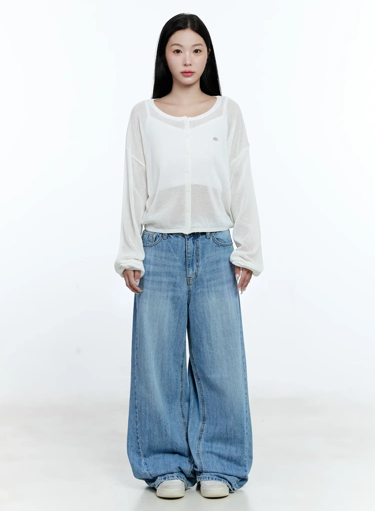 Lina Wide-Leg Denim Jeans CG513 - Image 10