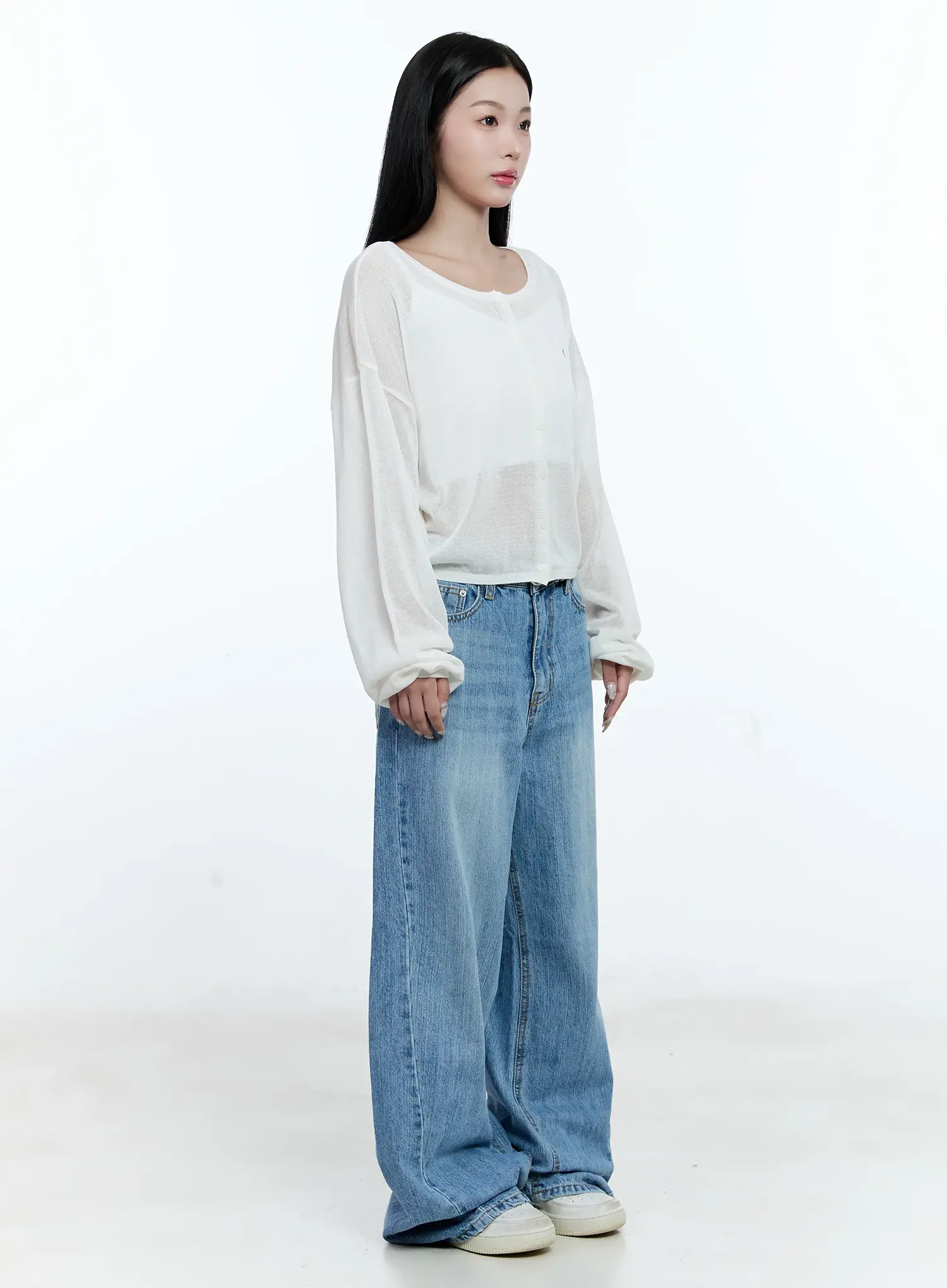 Lina Wide-Leg Denim Jeans CG513 - Image 11