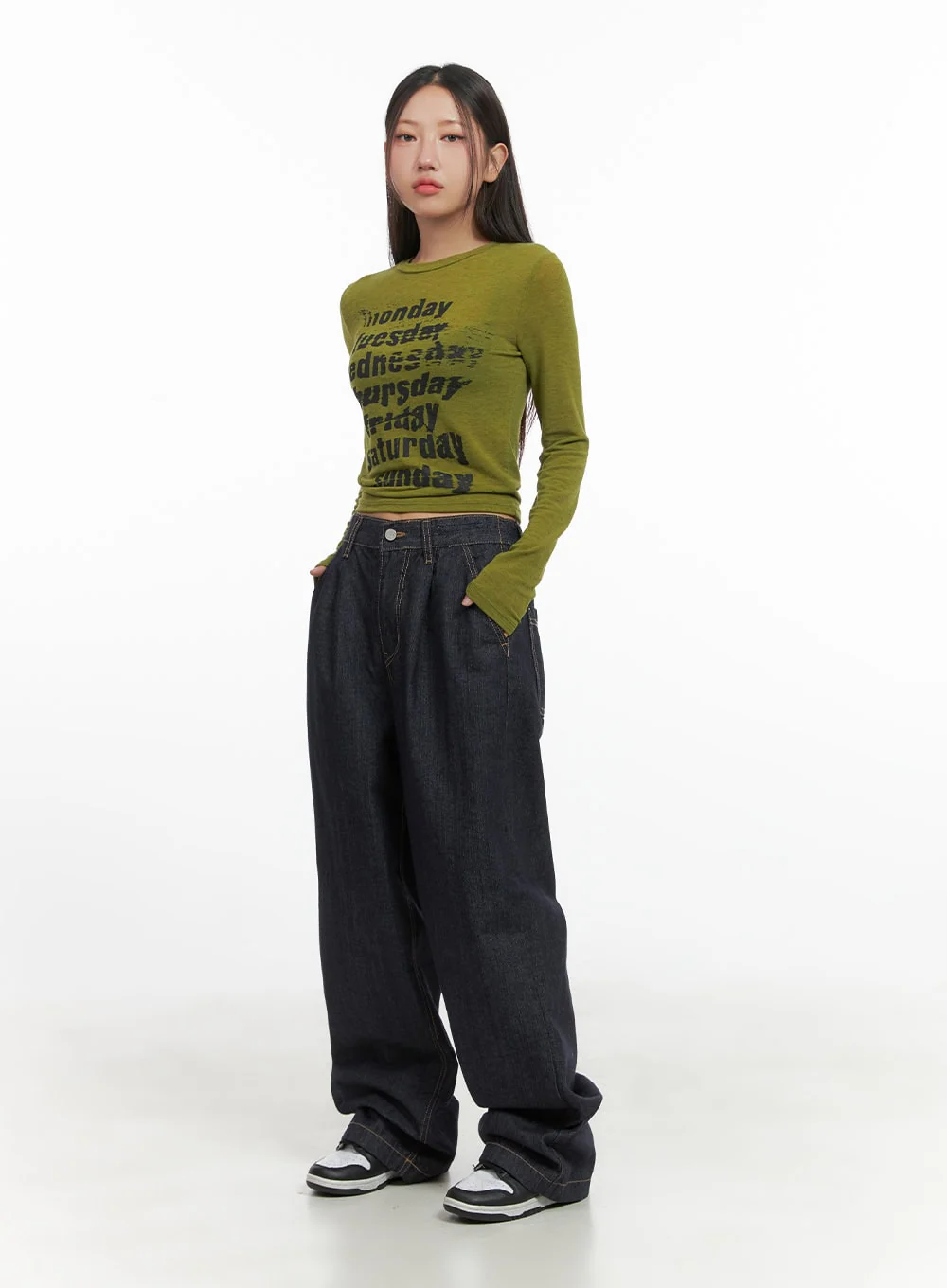 Lola Pintuck Baggy Jeans CO402 - Image 2