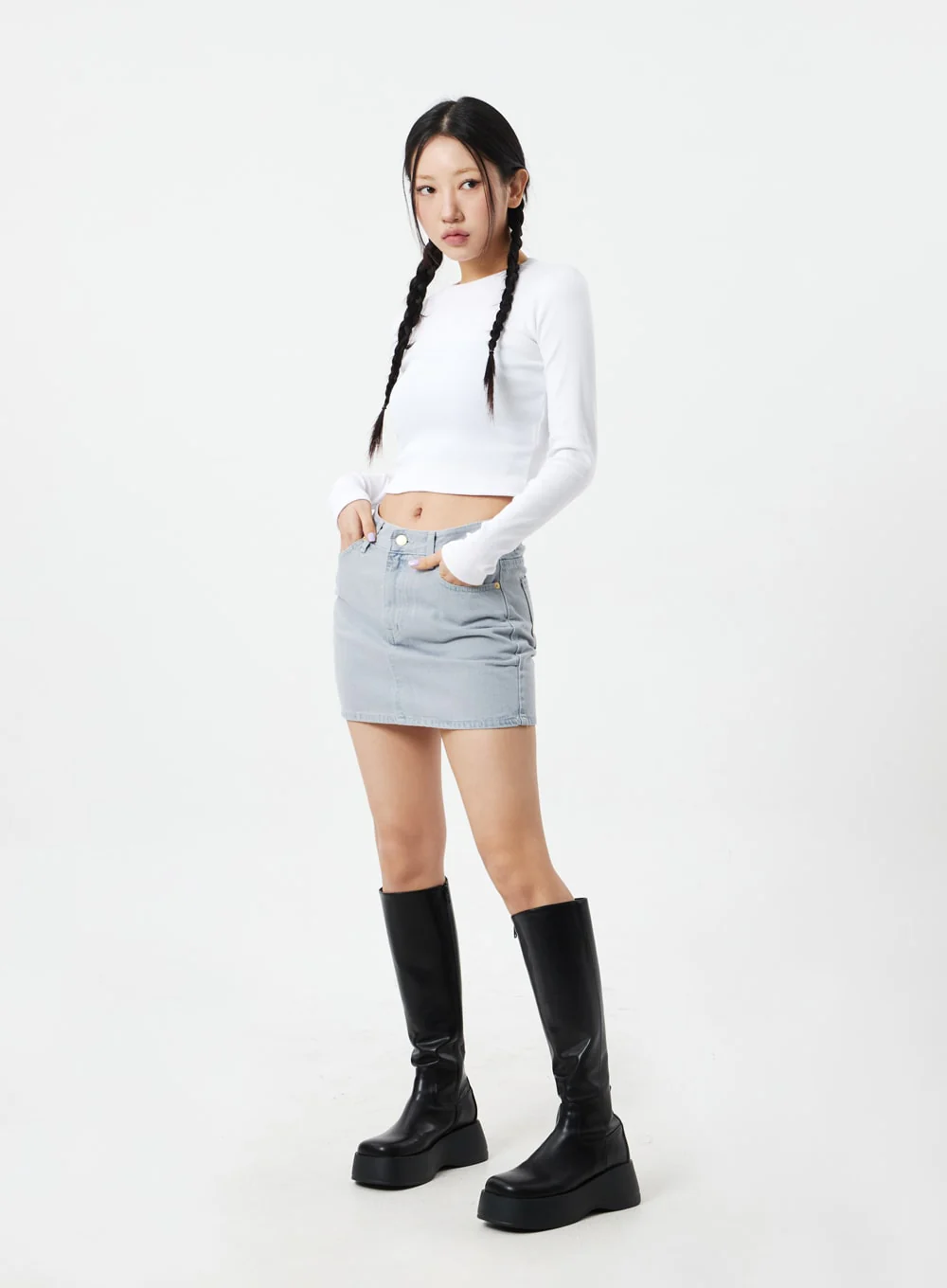 Long Sleeve Cropped Top CM324 - Image 4
