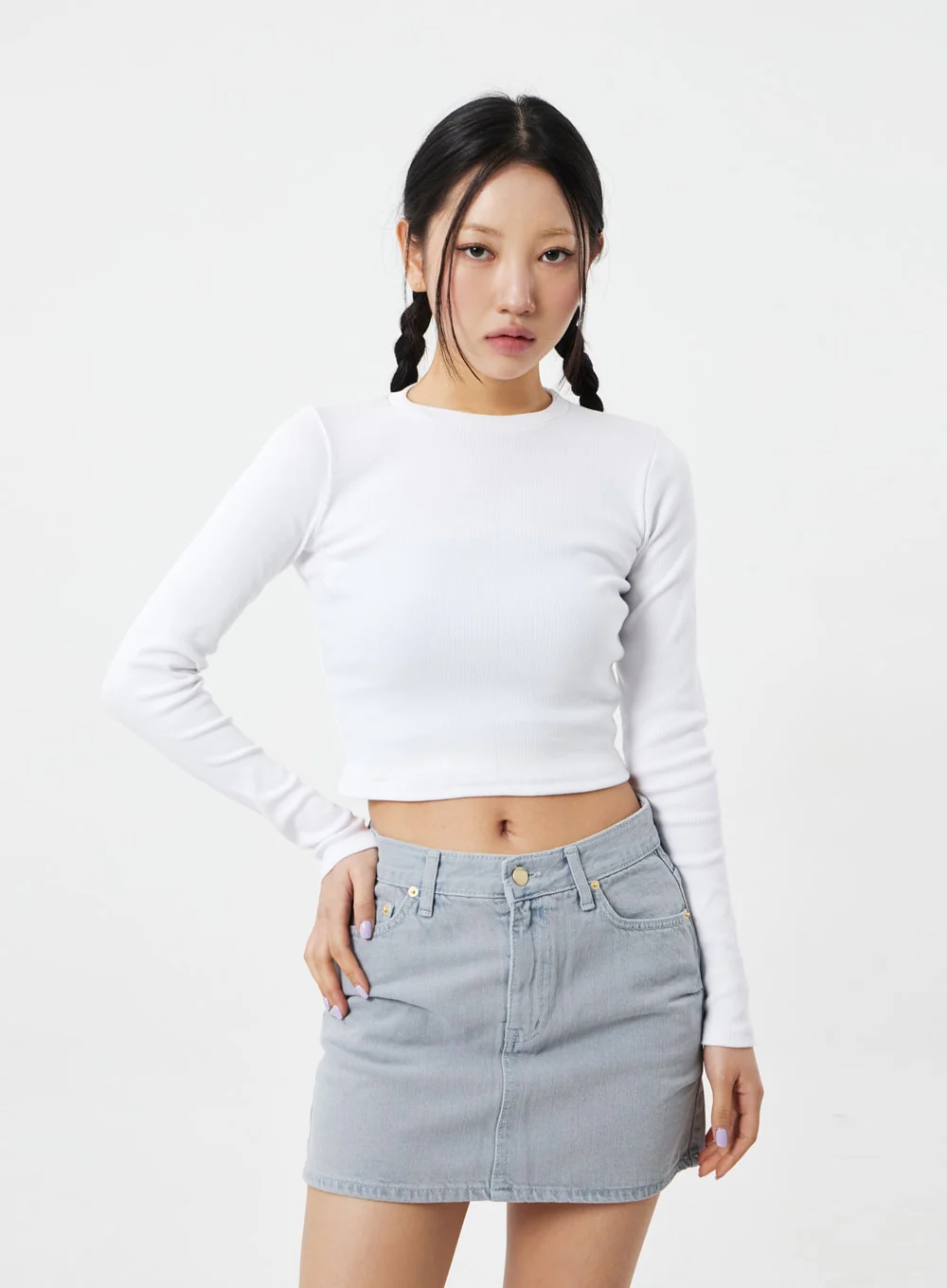 Long Sleeve Cropped Top CM324 - Image 9