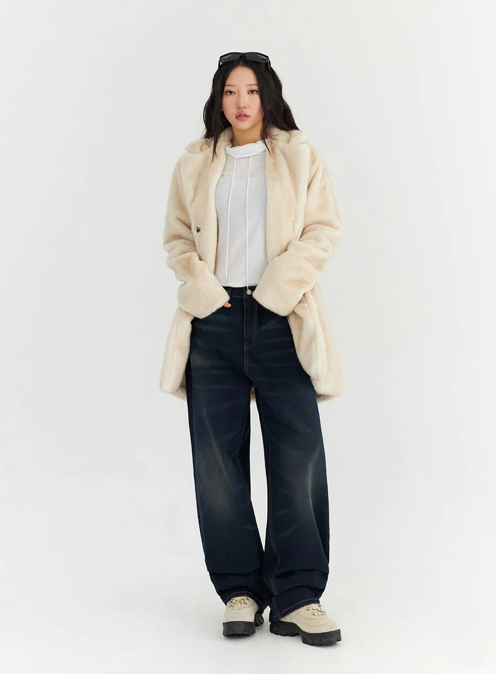 Long Sleeve Faux Fur Jacket CN303 - Image 2