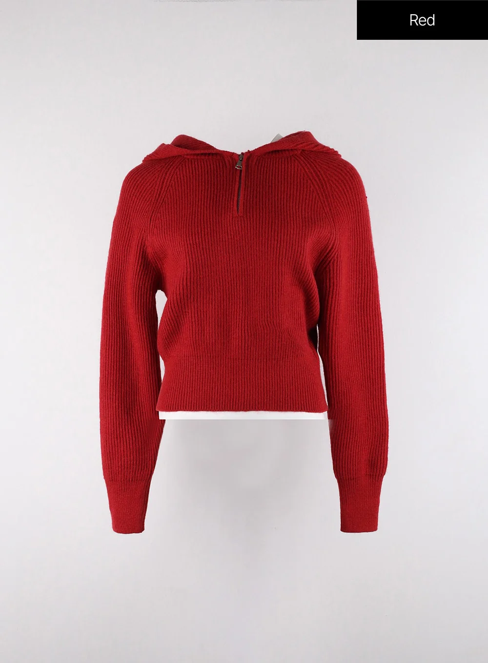Long Sleeve Solid Zipper Pocket Knit Hoodie OD320 - Image 7