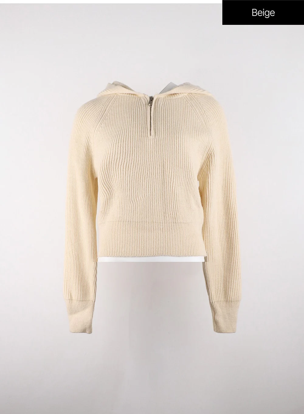 Long Sleeve Solid Zipper Pocket Knit Hoodie OD320 - Image 9