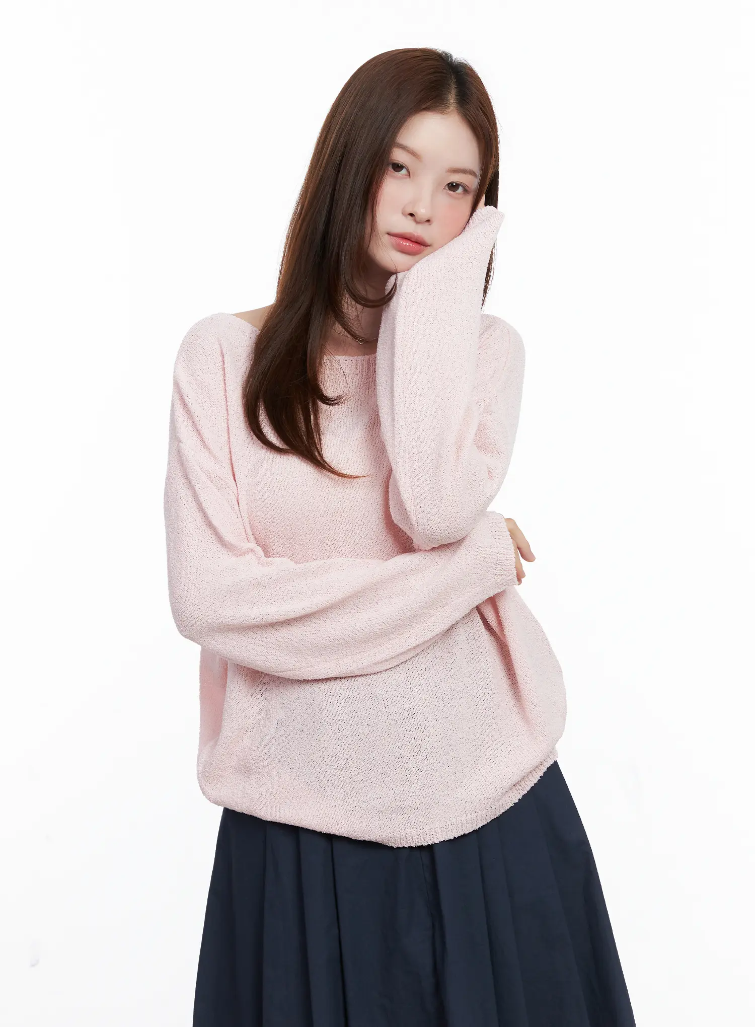 Loose Fit Boat Neck Pullover Knit CG520 - Image 9