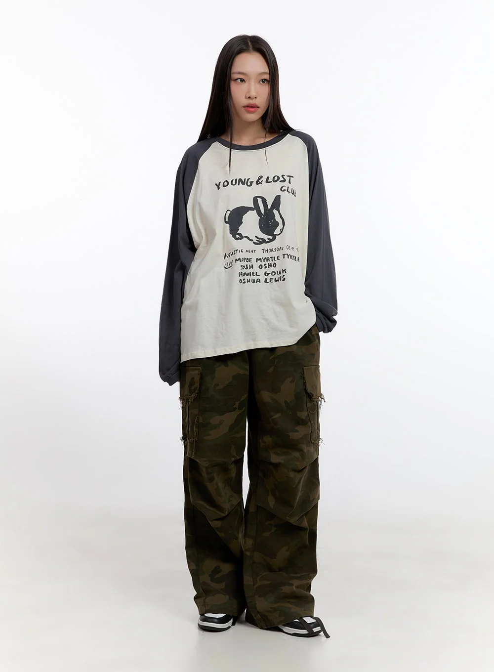 Loose Fit Cotton Raglan Long Sleeve Top CN420 - Image 7