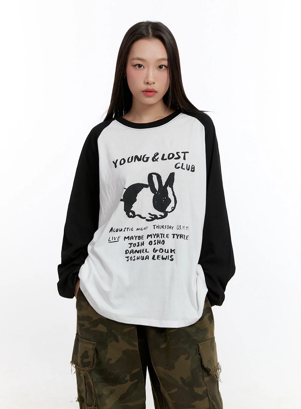 Loose Fit Cotton Raglan Long Sleeve Top CN420 - Image 9