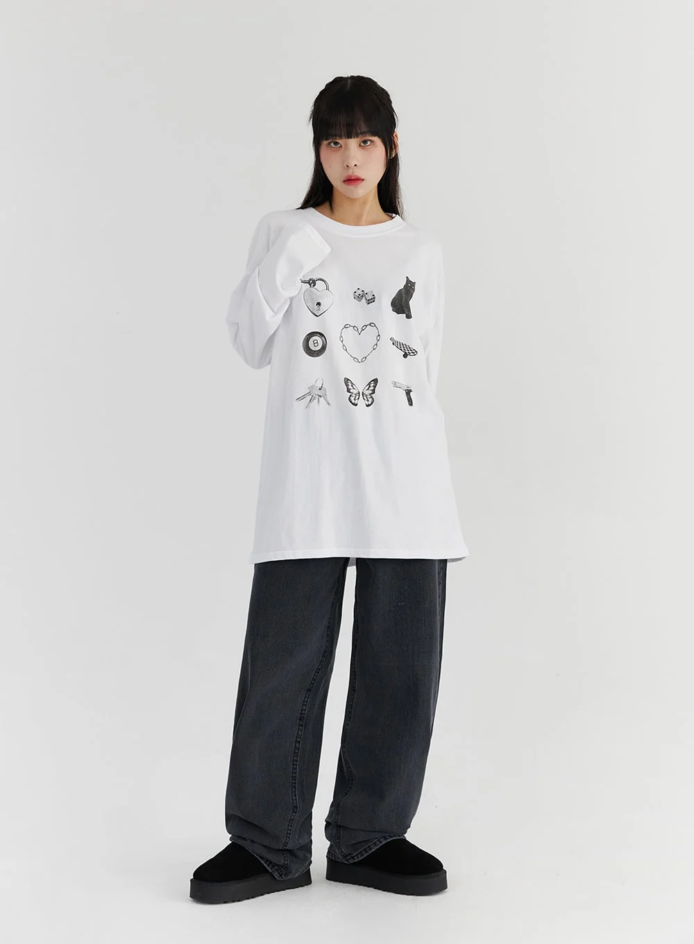 Loose Fit Cute Print Tee CS327 - Image 6