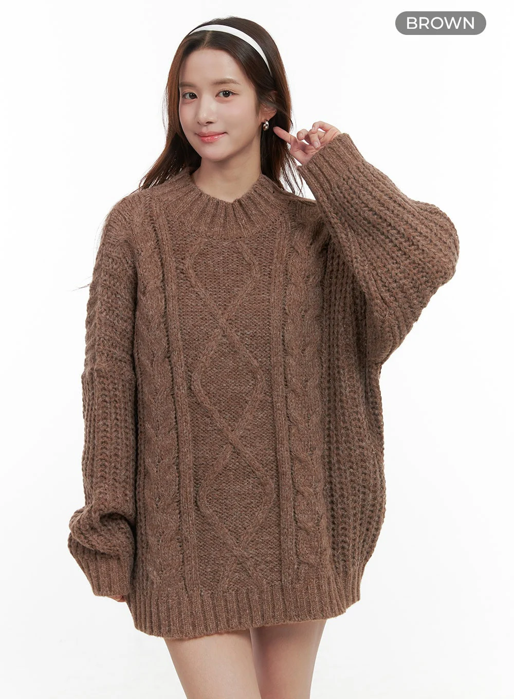 Loose-Fit Knit Mini Dress OO421 - Image 11