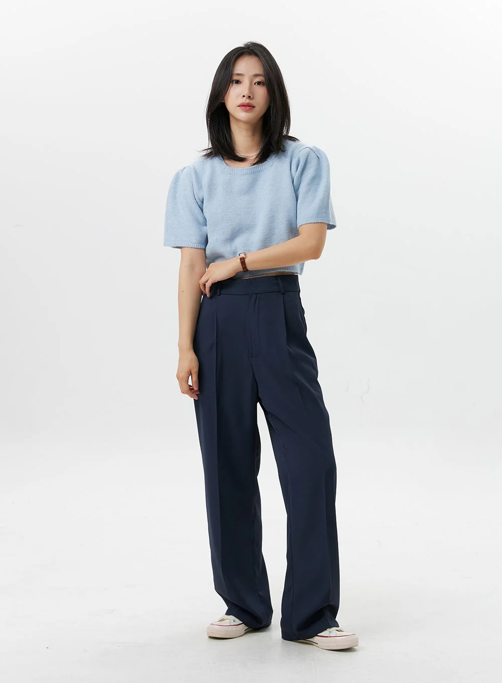 Loose-Fit Pintuck Pants OG318 - Image 3