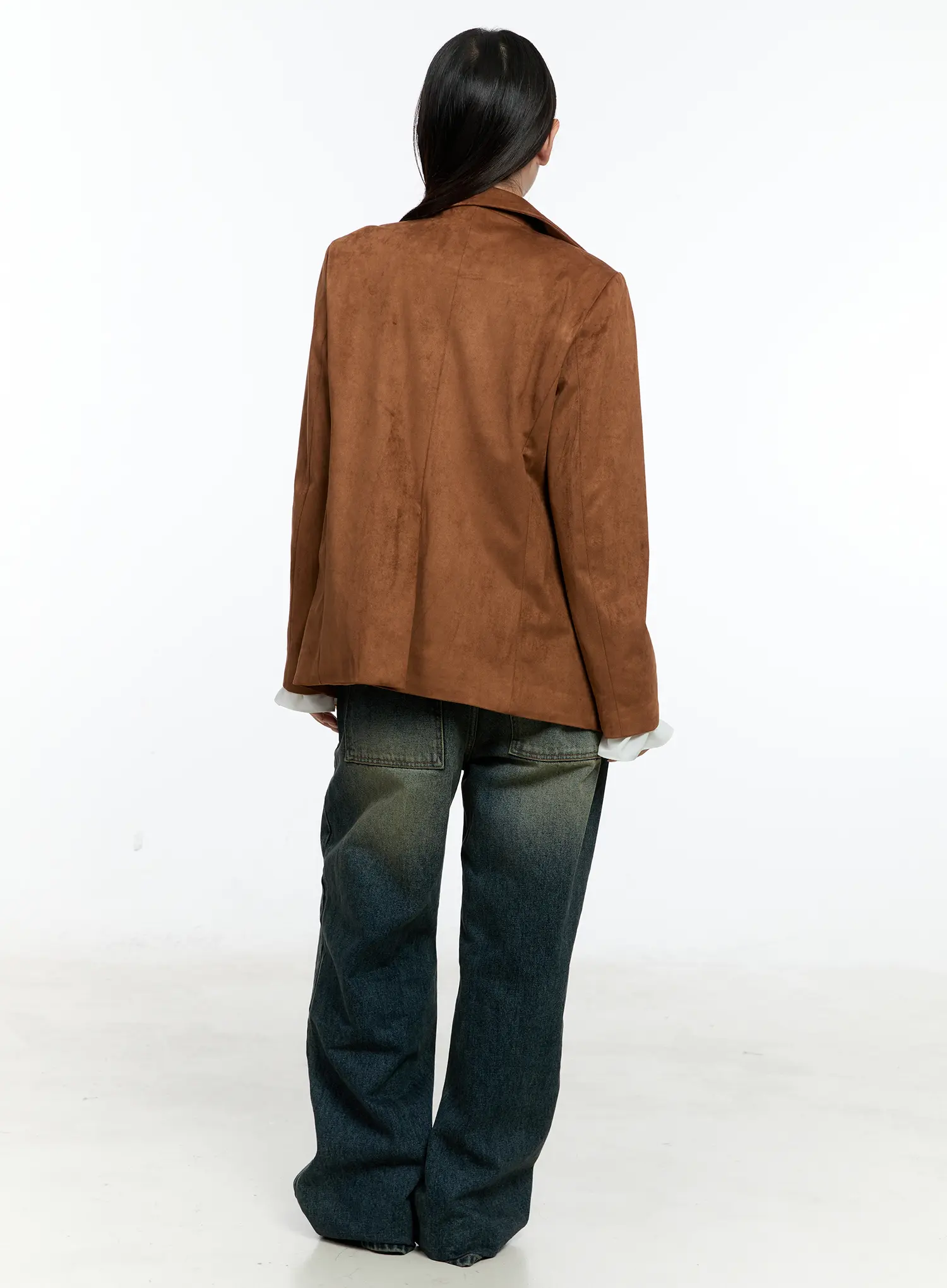 Loose-Fit Suede Blazer CS518 - Image 6
