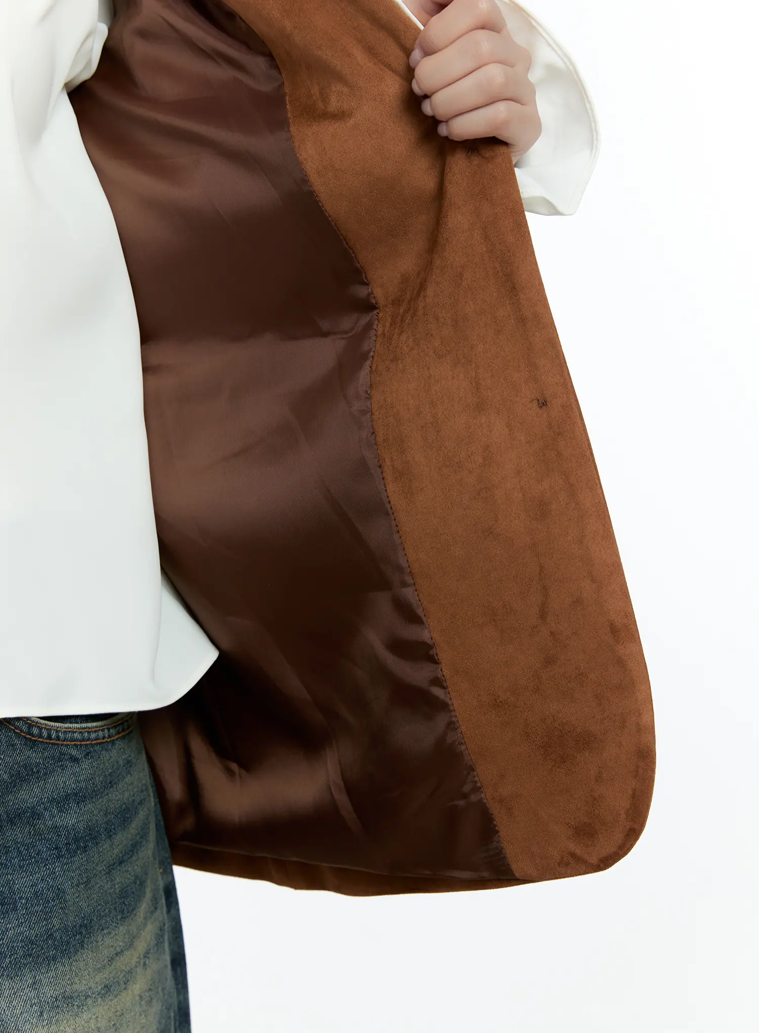 Loose-Fit Suede Blazer CS518 - Image 8