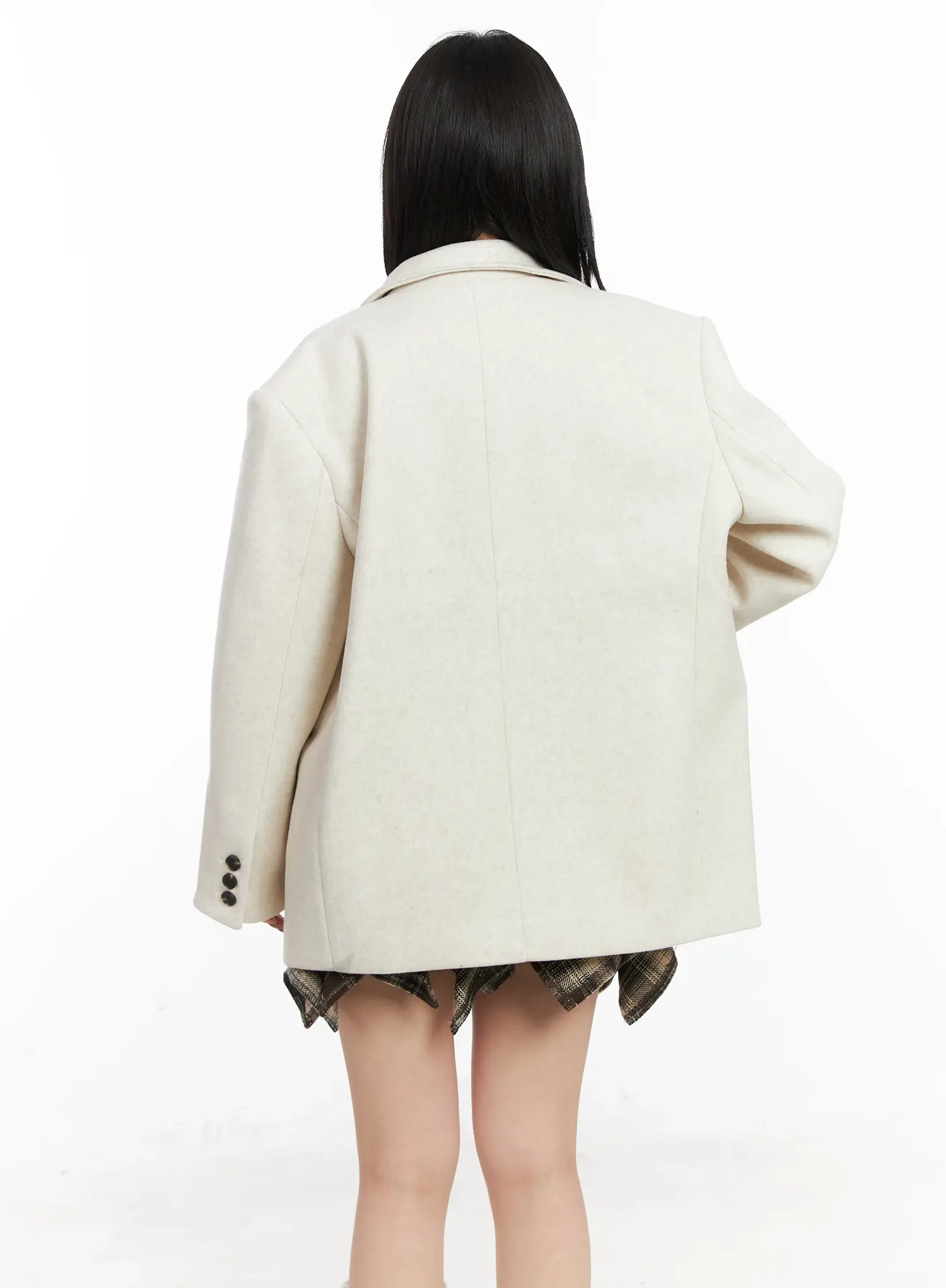 Loose Fit Wool Blazer Jacket CN528 - Image 10