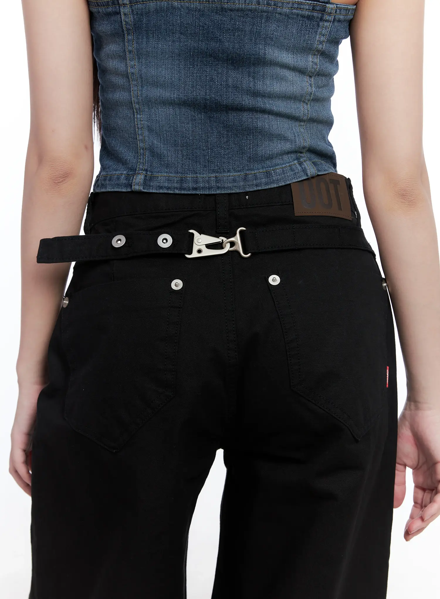 Low-Rise Back Detail Wide Pants CS525 - Image 6