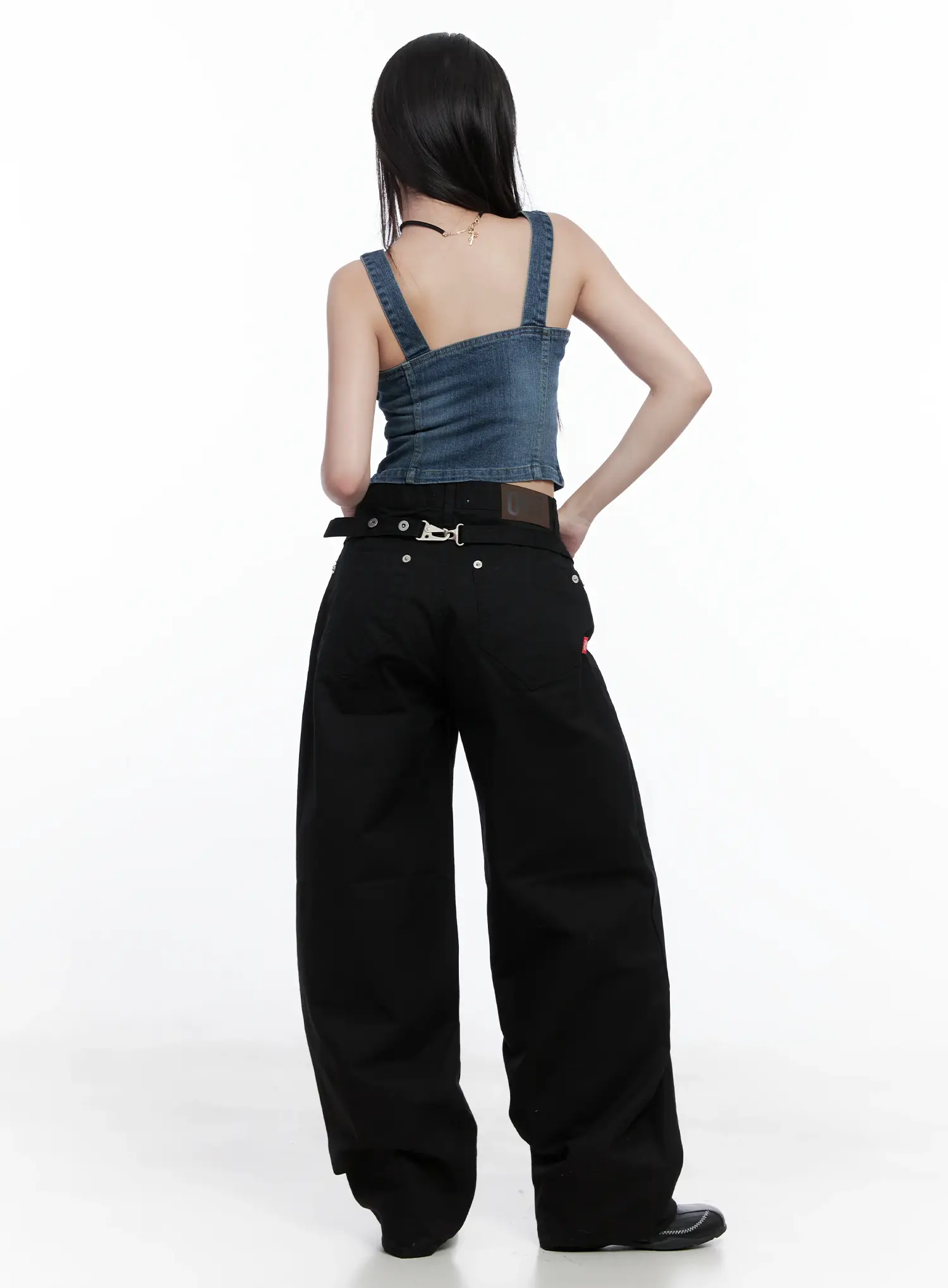 Low-Rise Back Detail Wide Pants CS525 - Image 9
