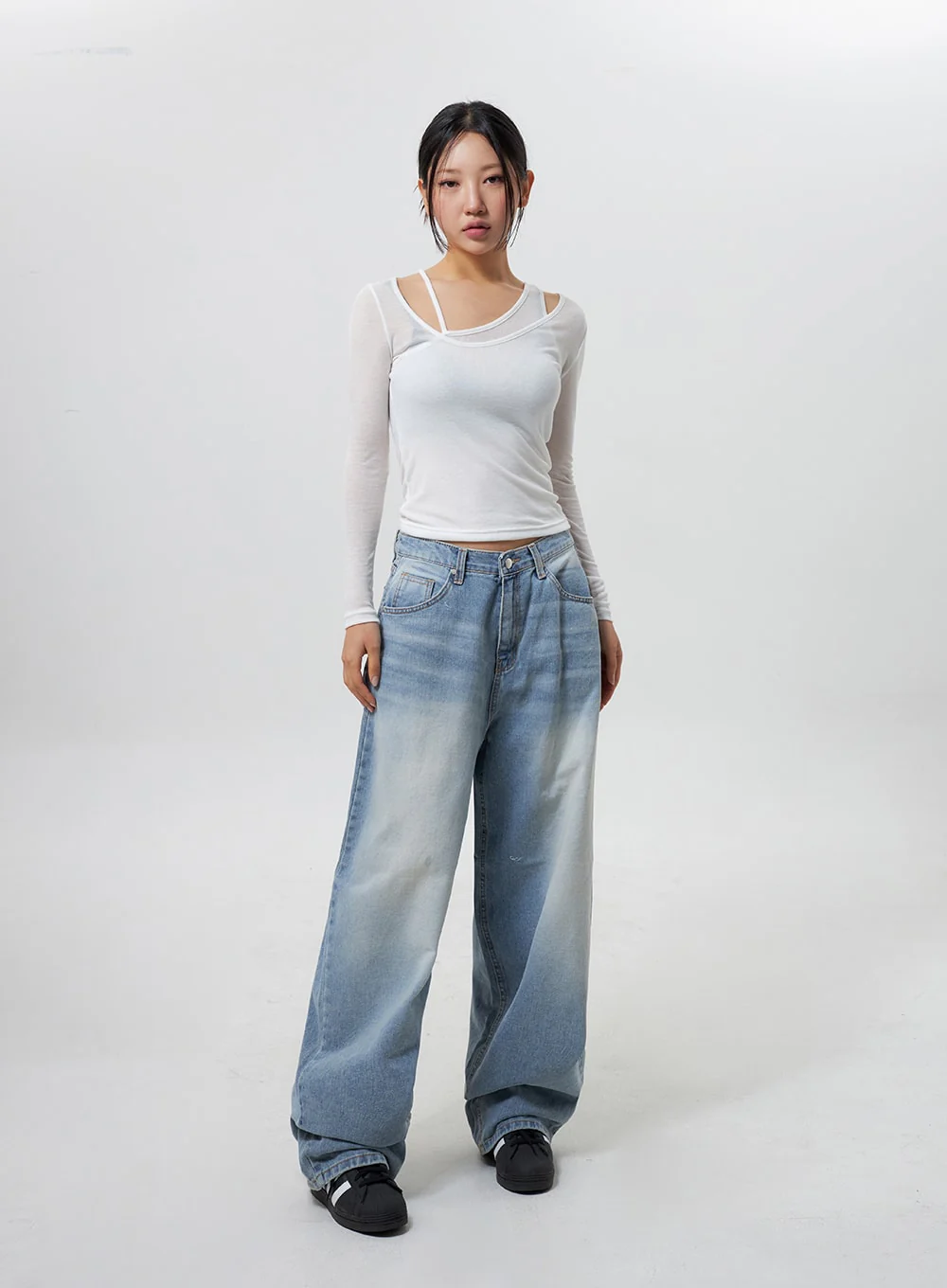Low Rise Baggy Jeans CY324 - Image 10
