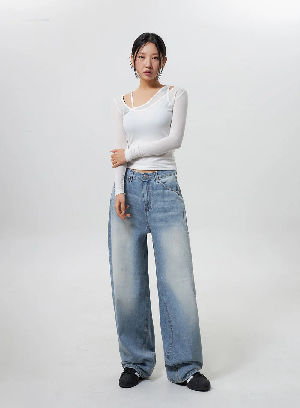 Low Rise Baggy Jeans CY324 - Image 7