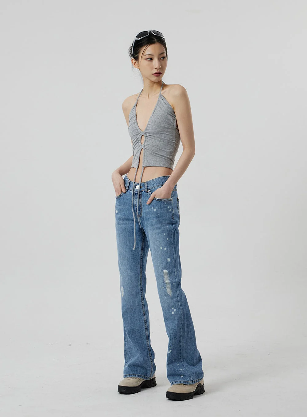Low Rise Bootcut Jeans CF309 - Image 10