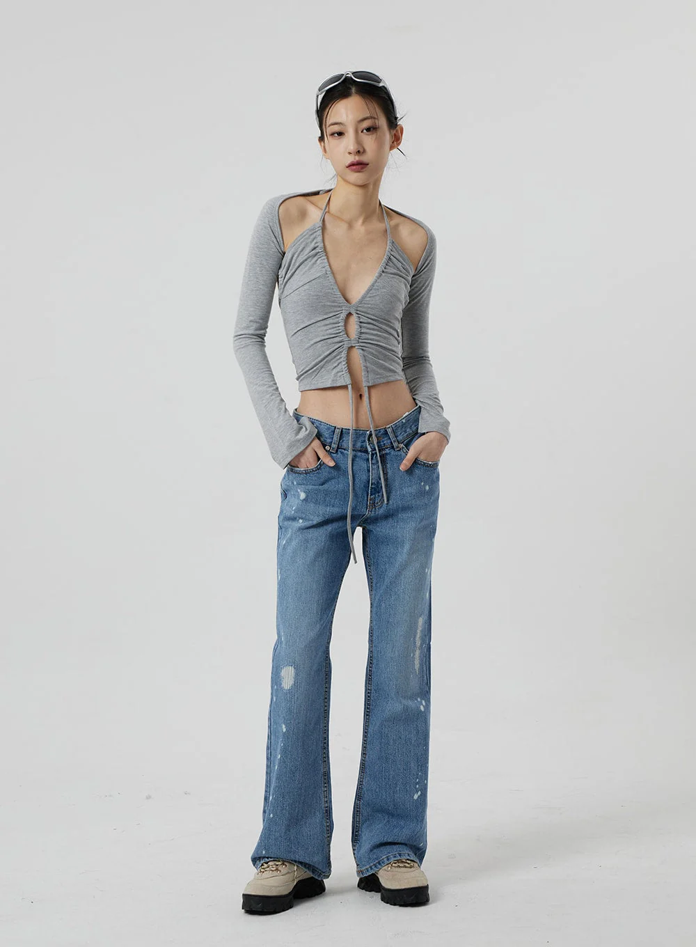 Low Rise Bootcut Jeans CF309 - Image 3