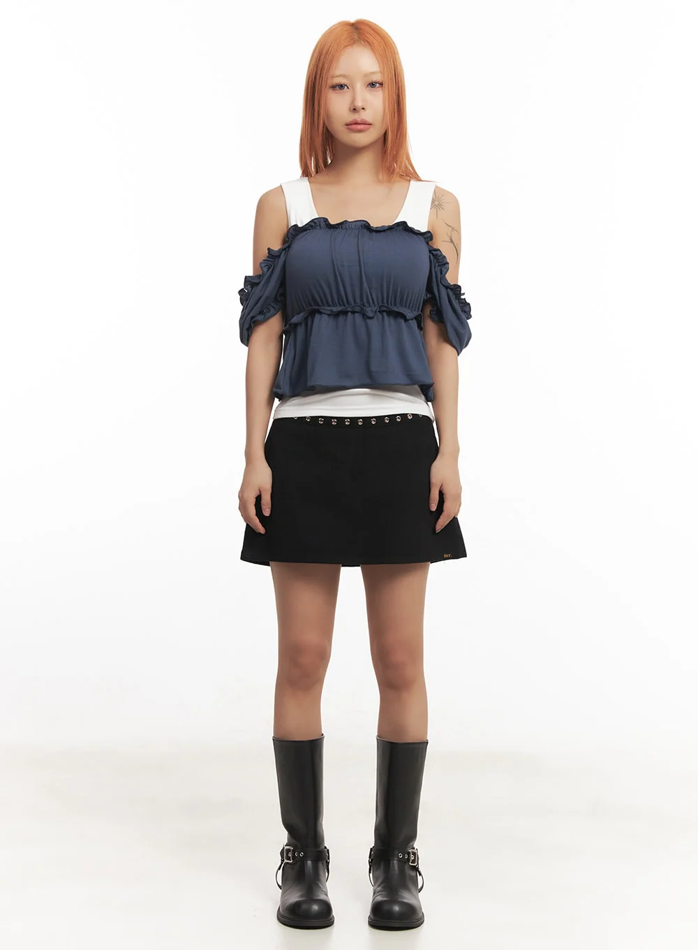 Low-Rise Eyelet Mini Skirt IA517 - Image 3