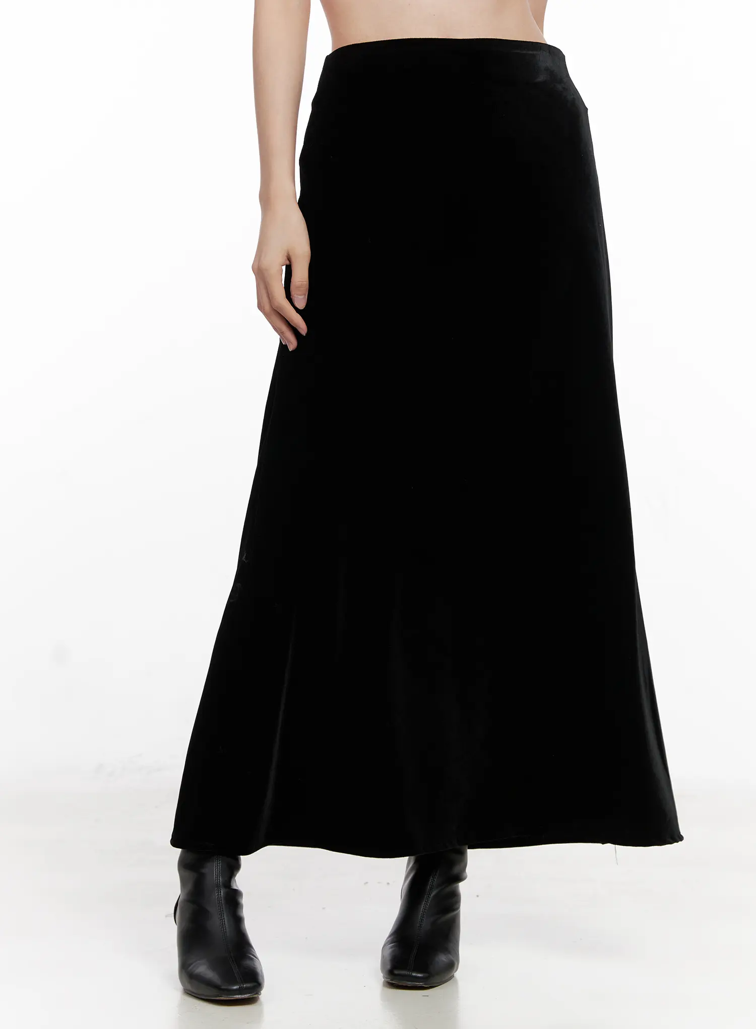 Low Rise Velvet Maxi Skirt CN504