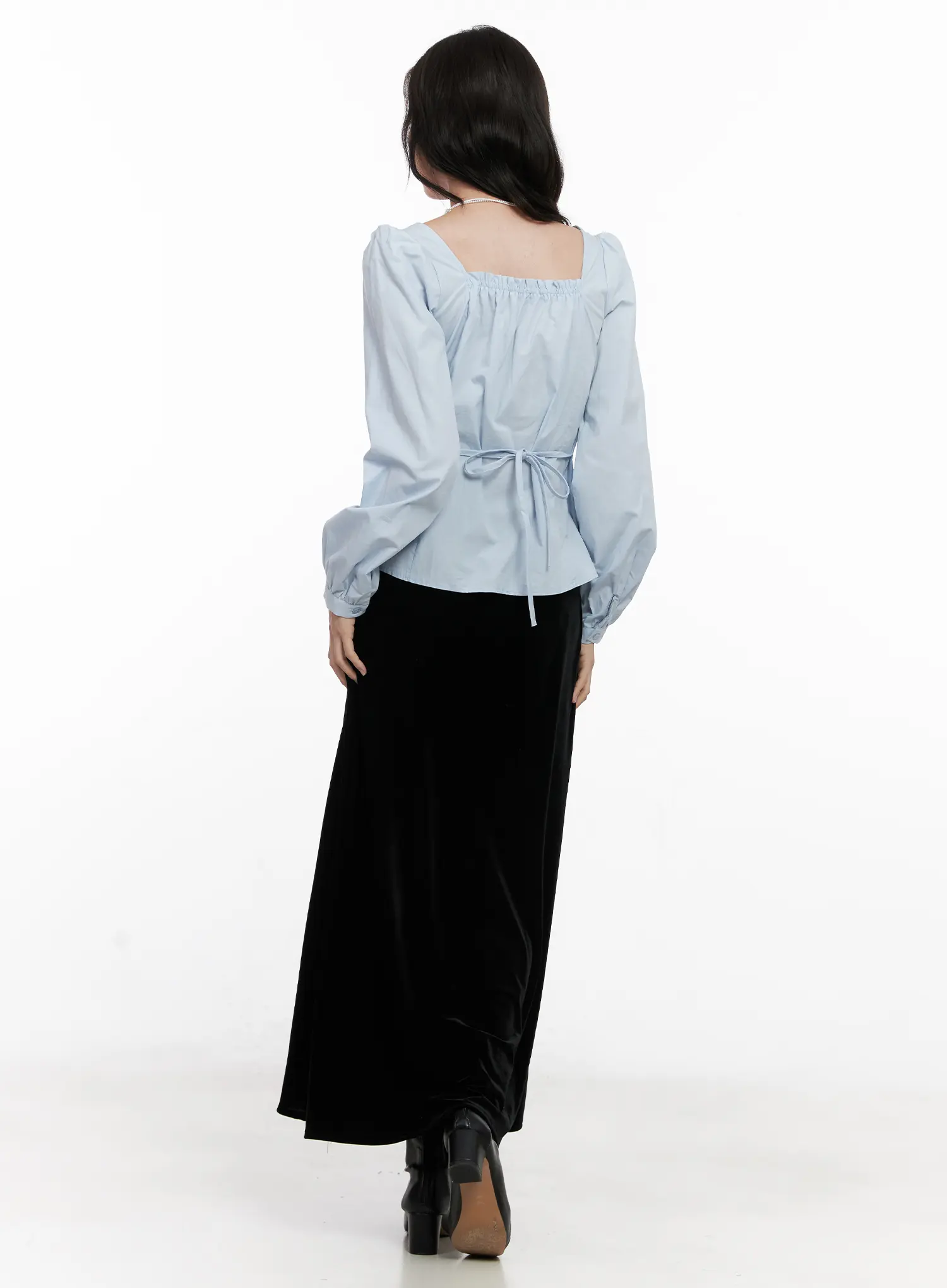 Low Rise Velvet Maxi Skirt CN504 - Image 8