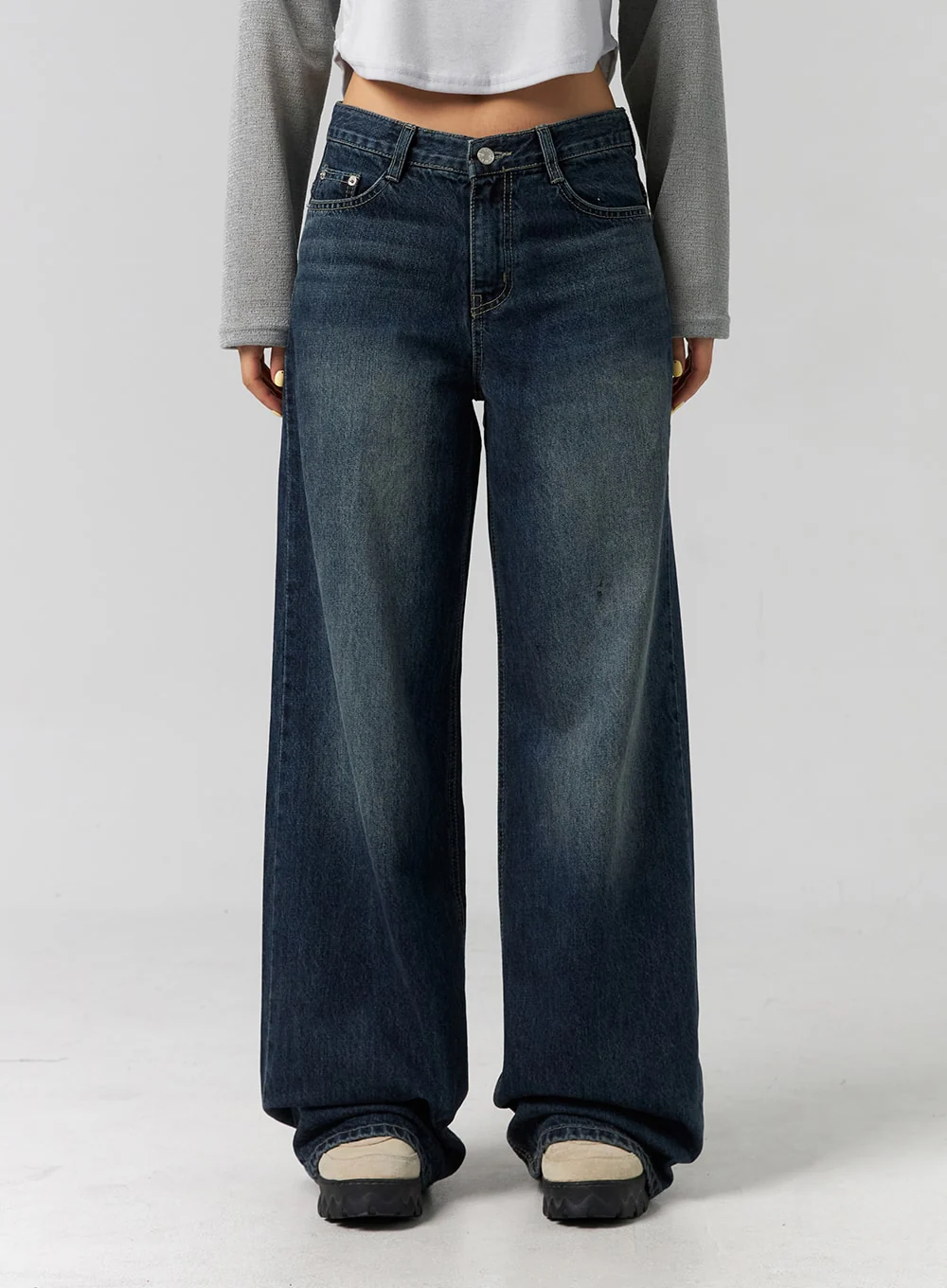 Low Rise Washed Wide Jeans CG315 - Image 2