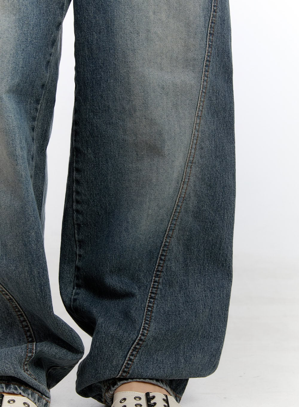 Lucia Stitched Denim Baggy Jeans CO418 - Image 8