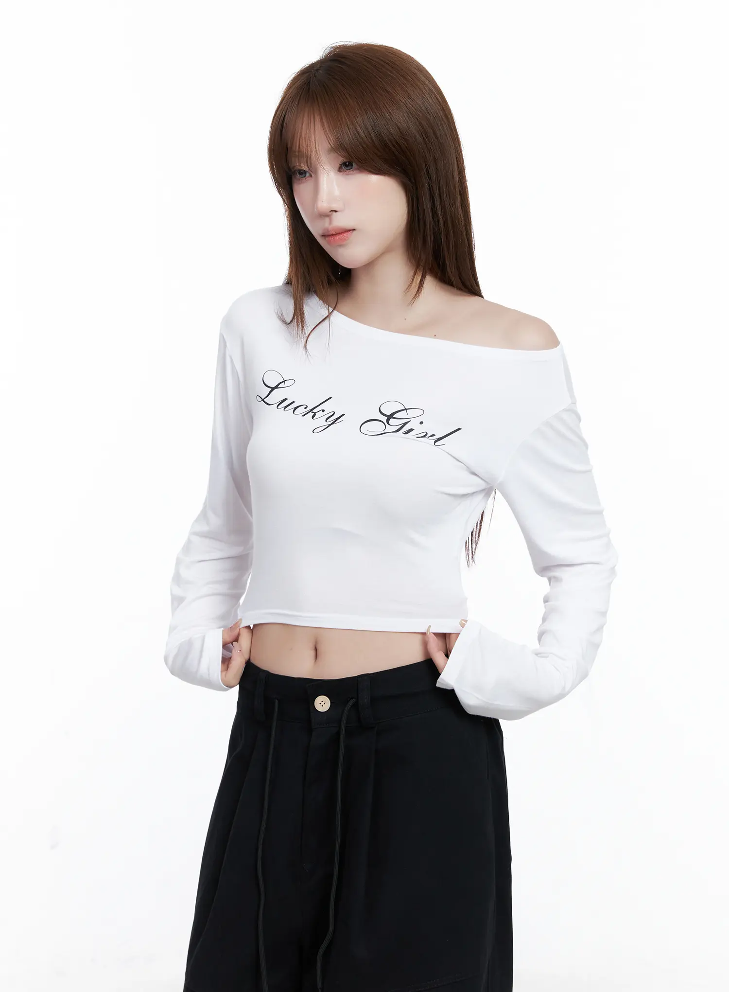 Lucky Girl One-Shoulder Long Sleeve Top CG529 - Image 10