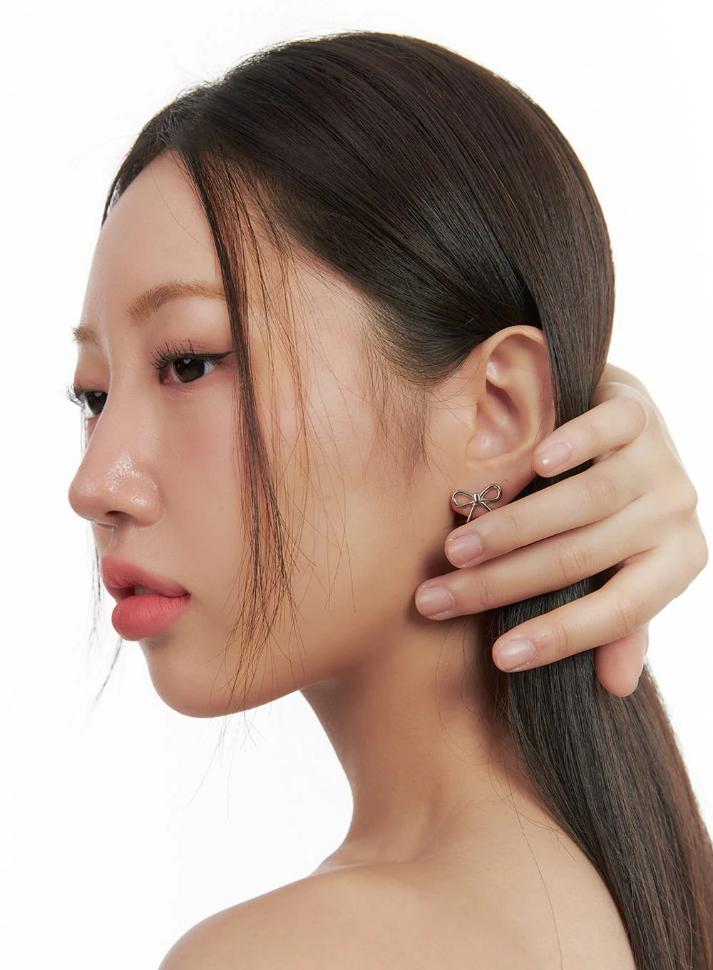 Luna Ribbon Earrings IS413 - Image 2