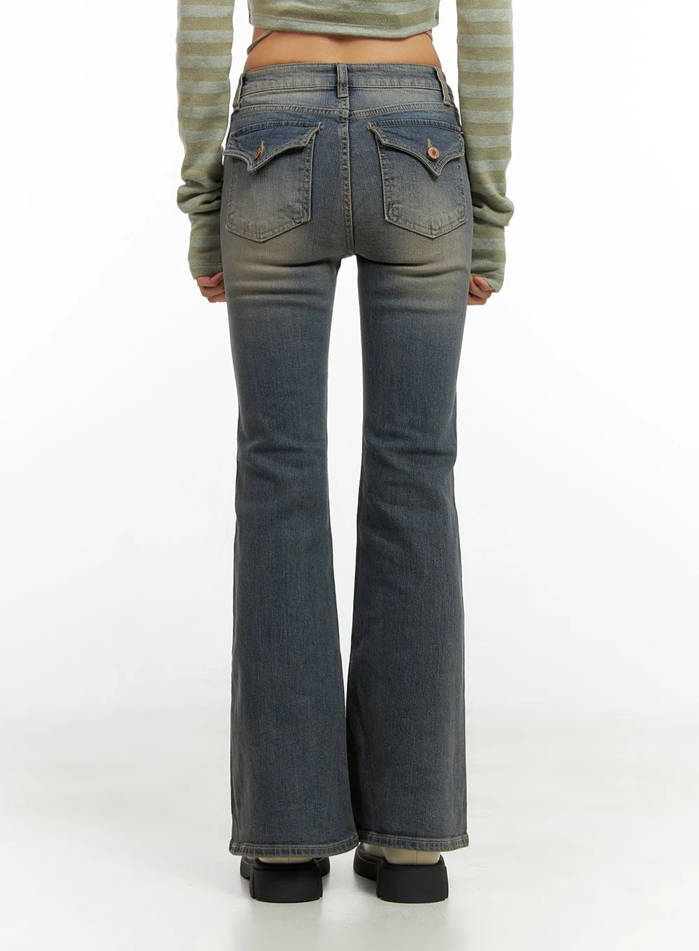 Lydia Slim Washed Bootcut Jeans CO424 - Image 6
