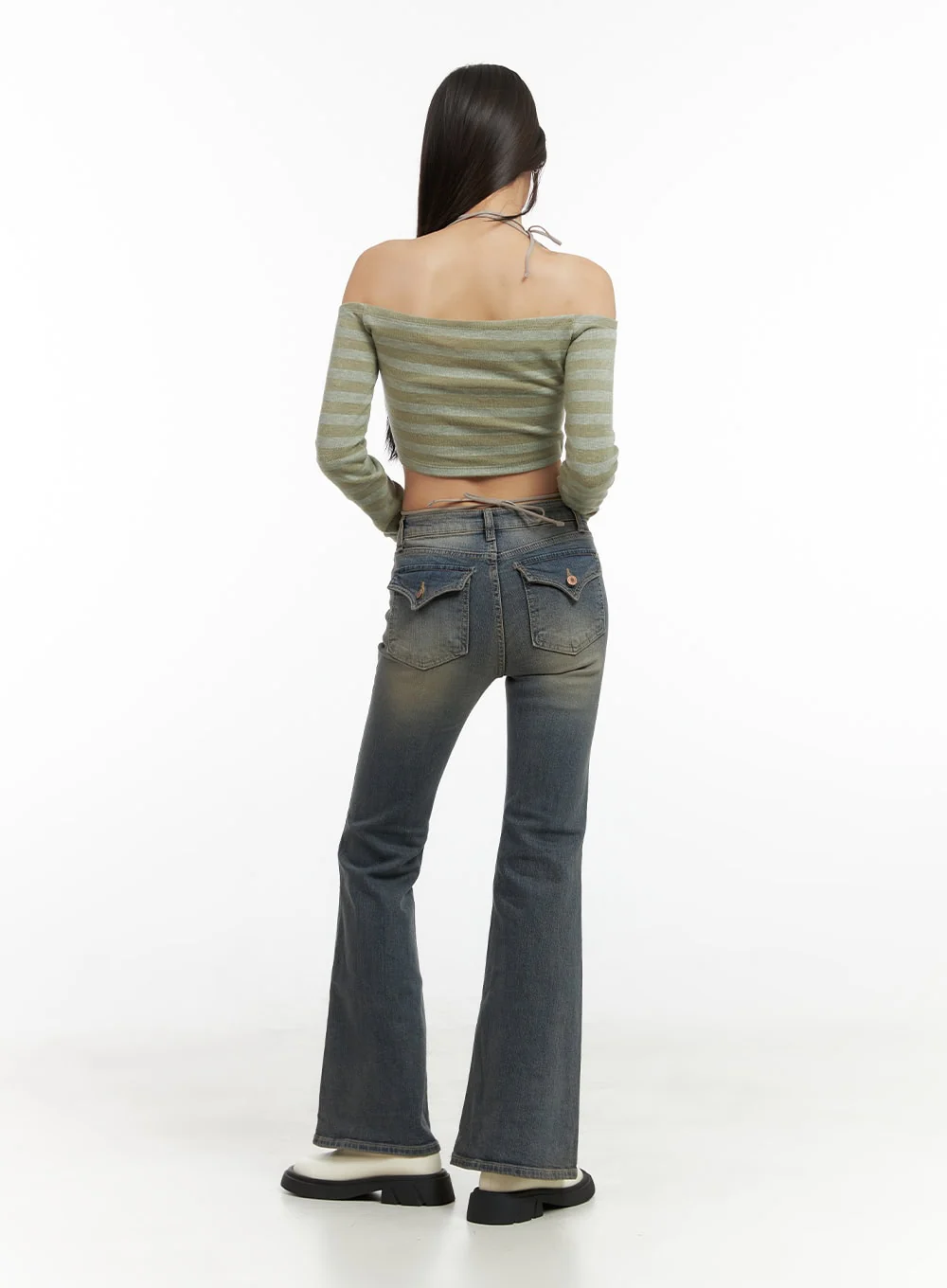 Lydia Slim Washed Bootcut Jeans CO424 - Image 7