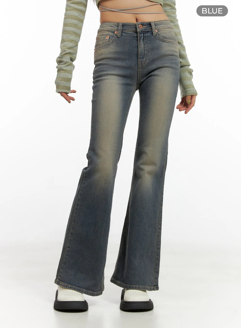 Lydia Slim Washed Bootcut Jeans CO424 - Image 8