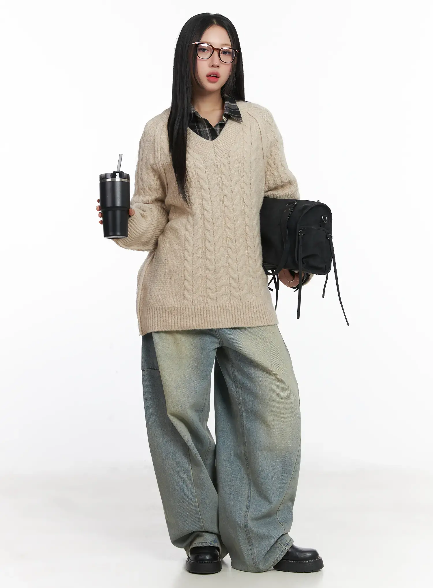 Lyla Washed Wide Leg Jeans CD530