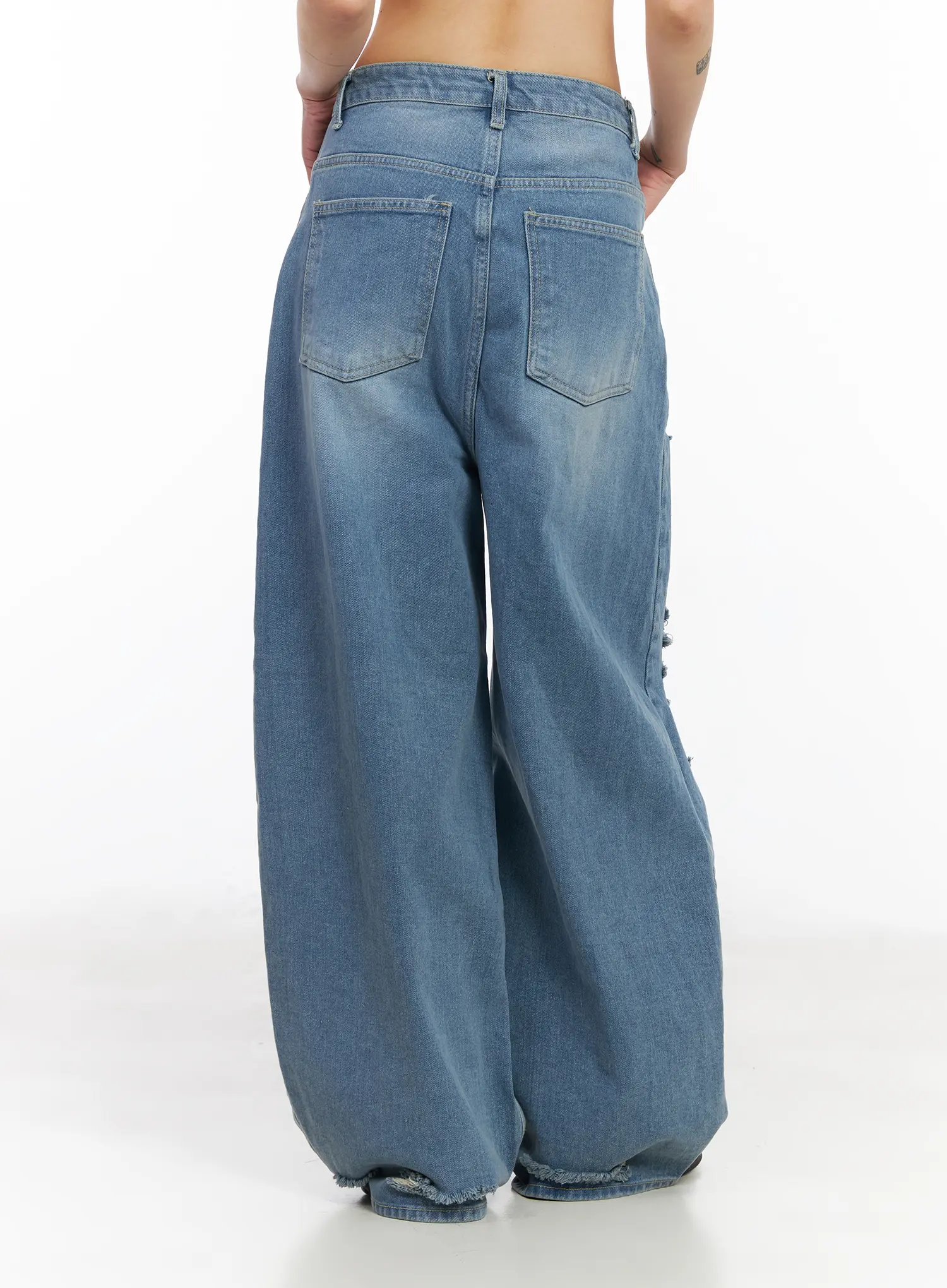 Lylah Ripped Wide Leg Jeans CM517 - Image 8