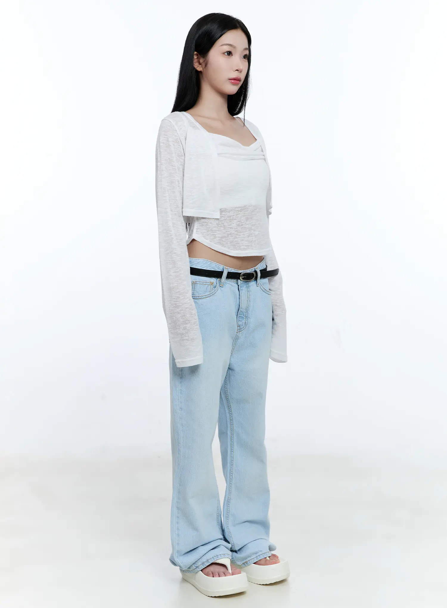 Mae Washed Flare Denim Jeans CG512 - Image 2