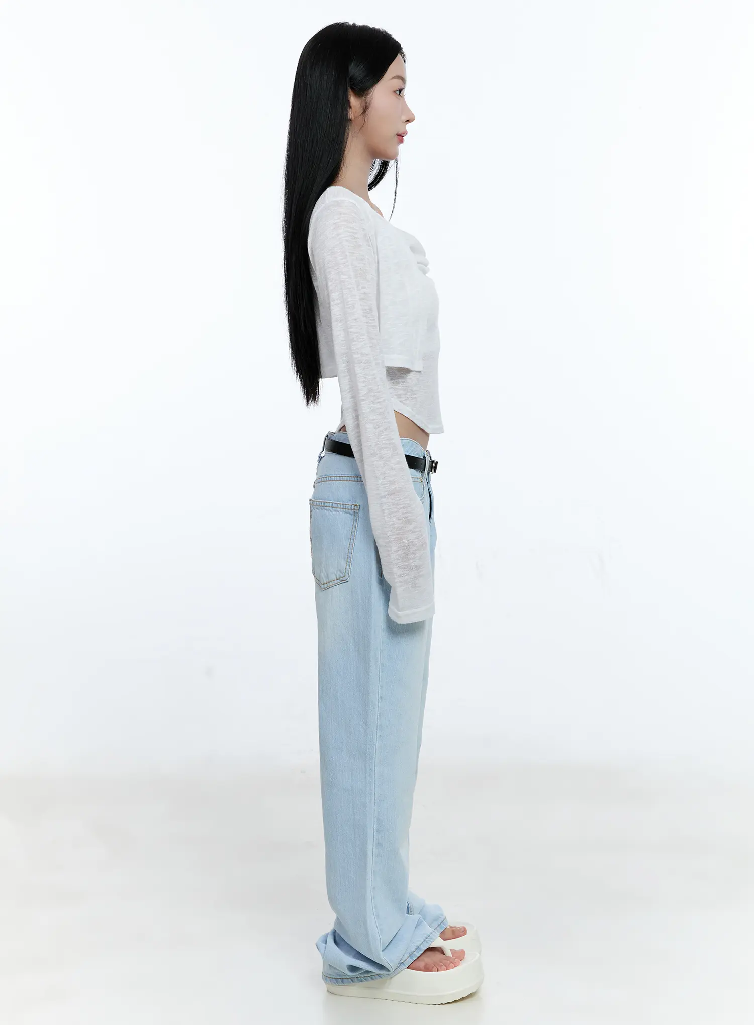 Mae Washed Flare Denim Jeans CG512 - Image 6