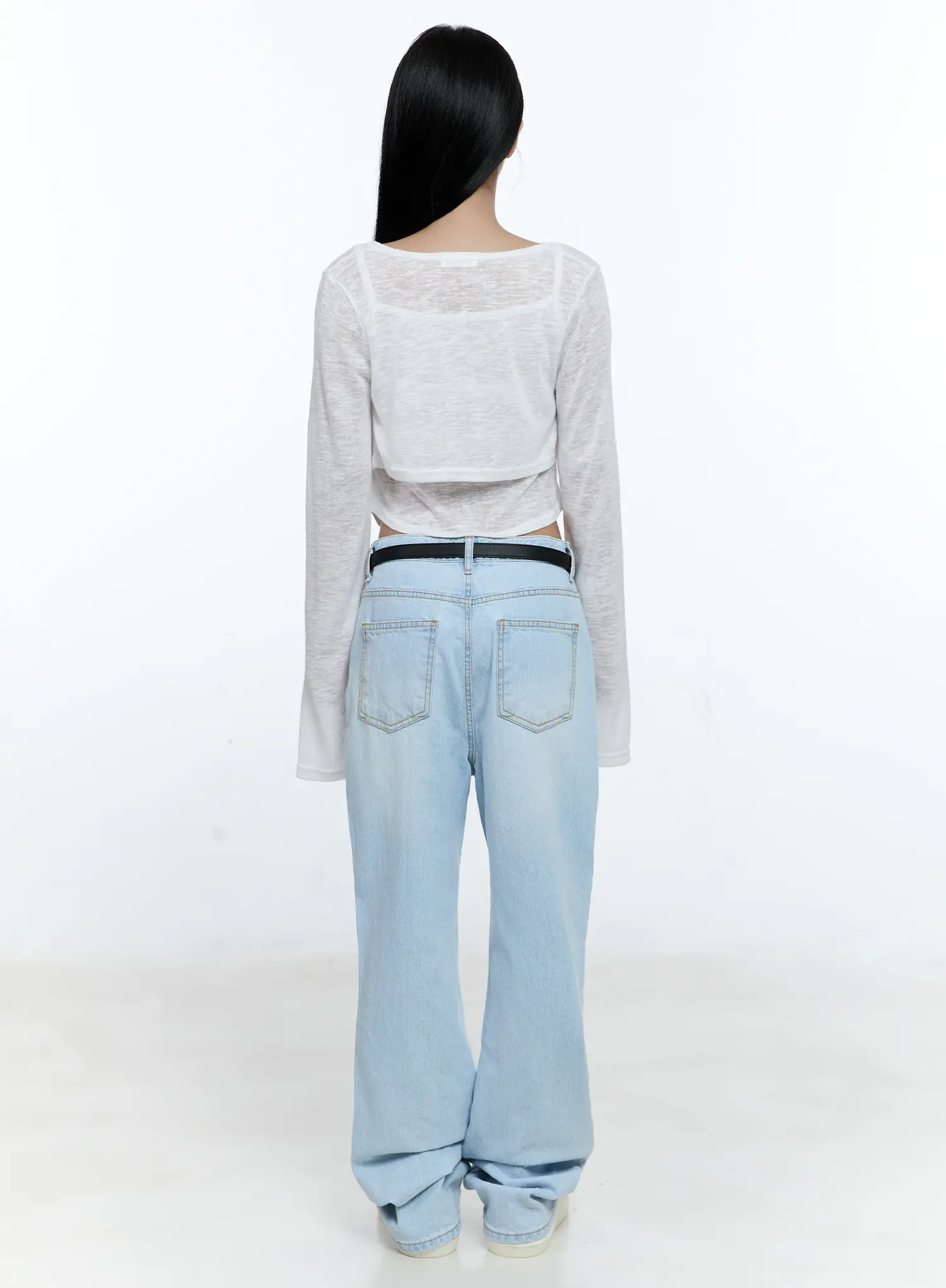 Mae Washed Flare Denim Jeans CG512 - Image 8