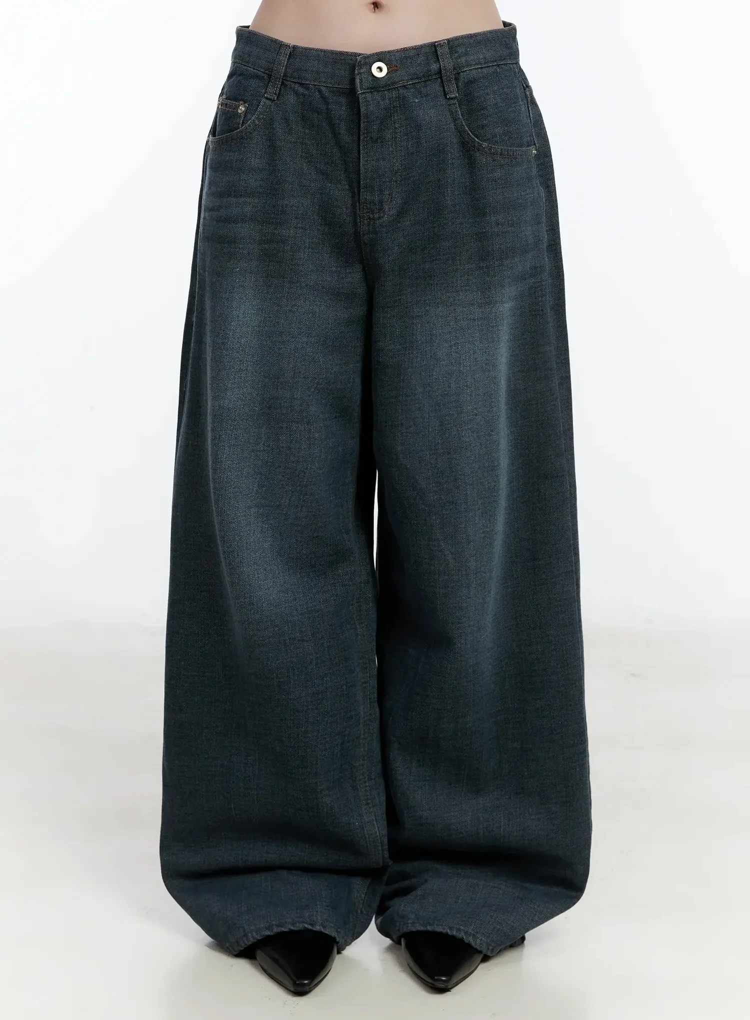 Mano Vintage Wash Wide Leg Jeans ID526