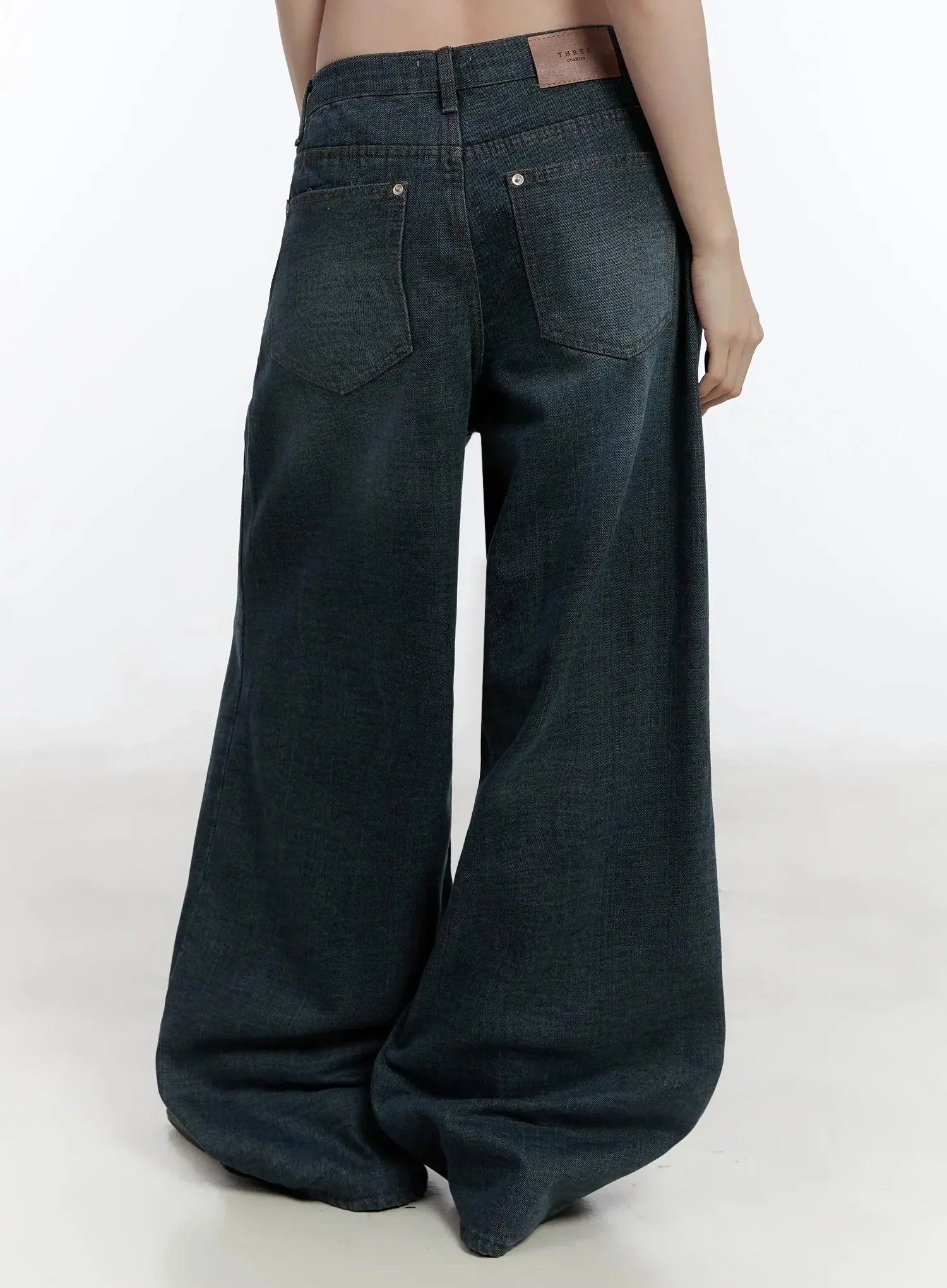 Mano Vintage Wash Wide Leg Jeans ID526 - Image 11