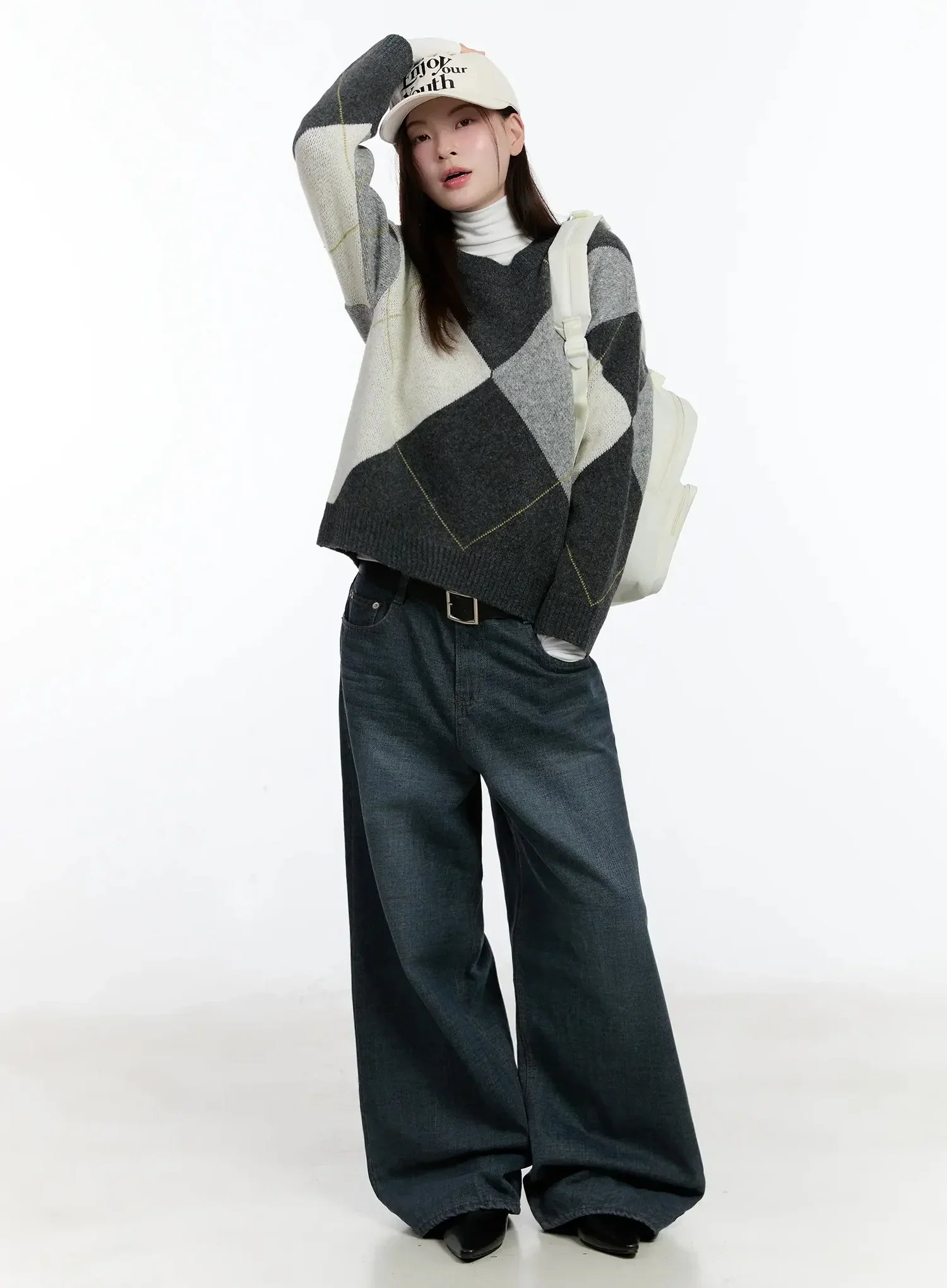 Mano Vintage Wash Wide Leg Jeans ID526 - Image 14