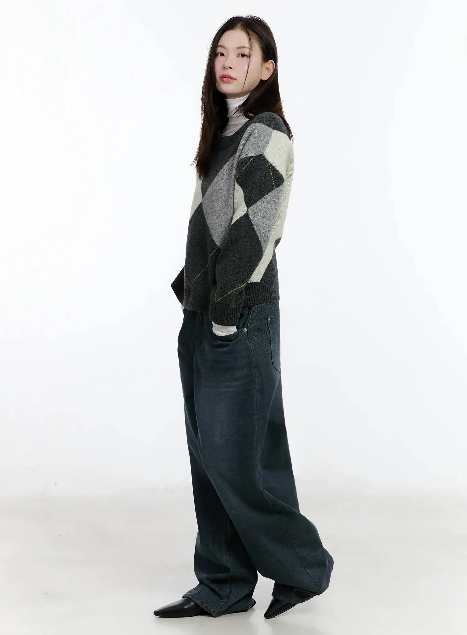 Mano Vintage Wash Wide Leg Jeans ID526 - Image 7