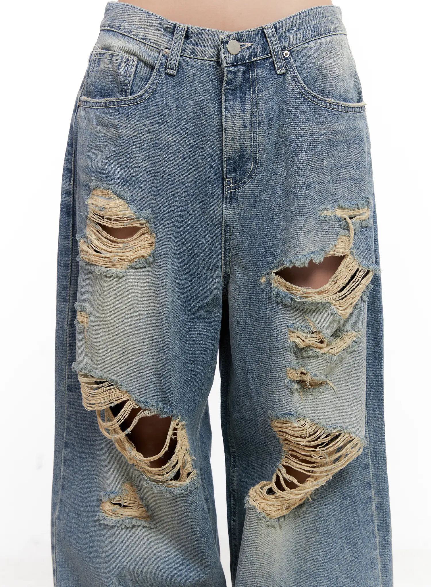 Manon Washed Distressed Wide Jeans CL518 - Image 12