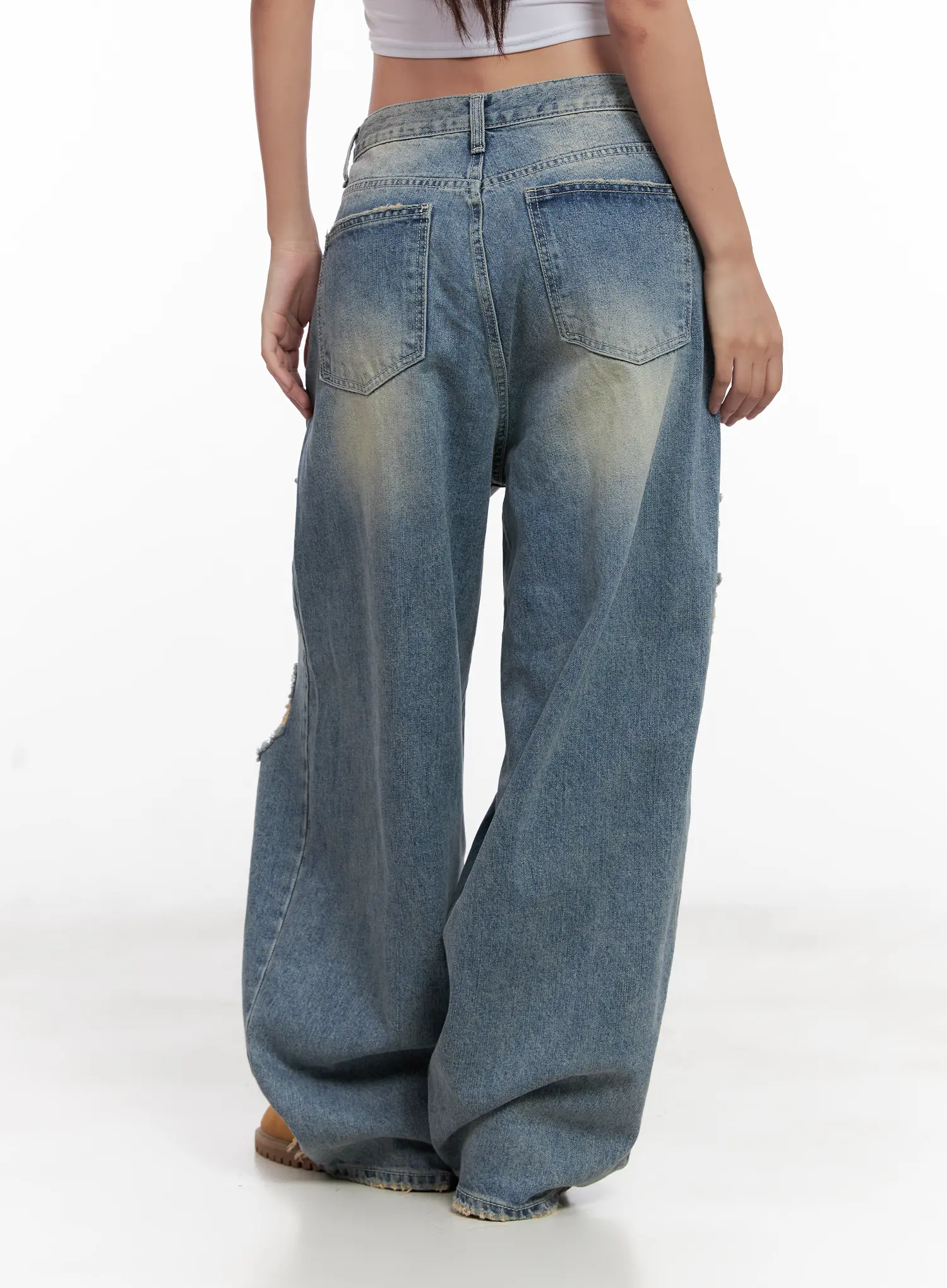 Manon Washed Distressed Wide Jeans CL518 - Image 6