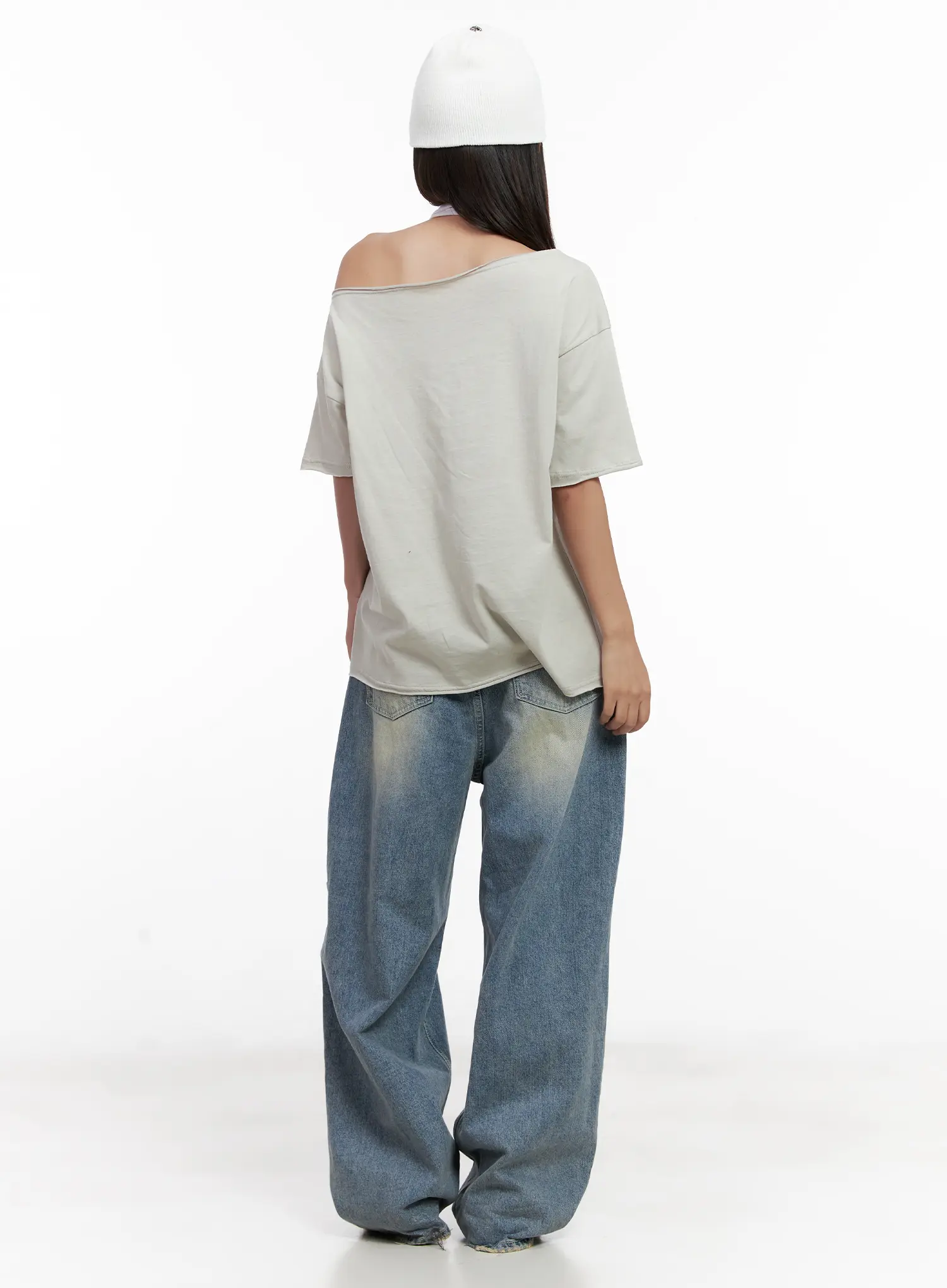 Manon Washed Distressed Wide Jeans CL518 - Image 9