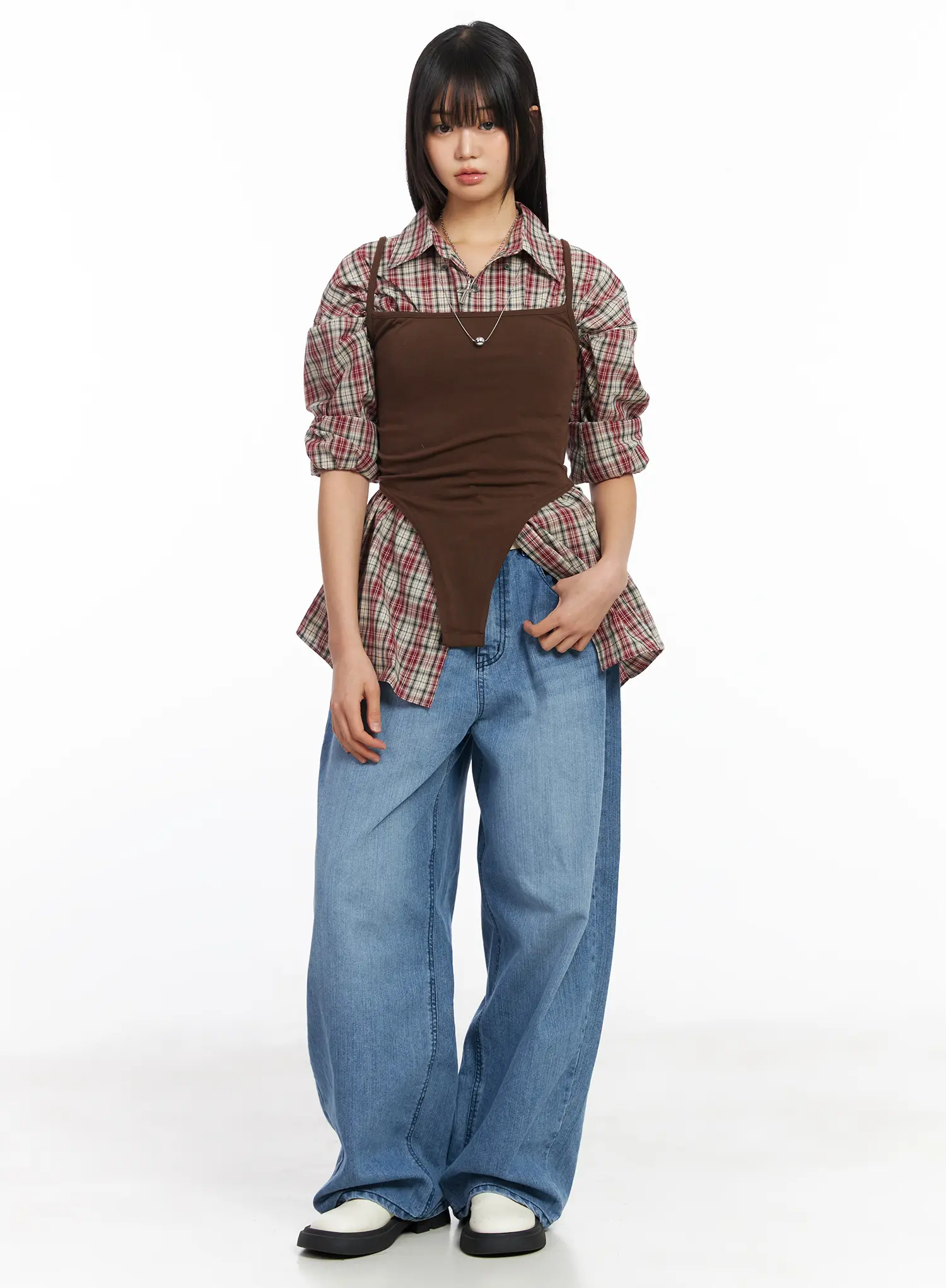Marg Wide-Leg Washed Jeans CF506 - Image 2